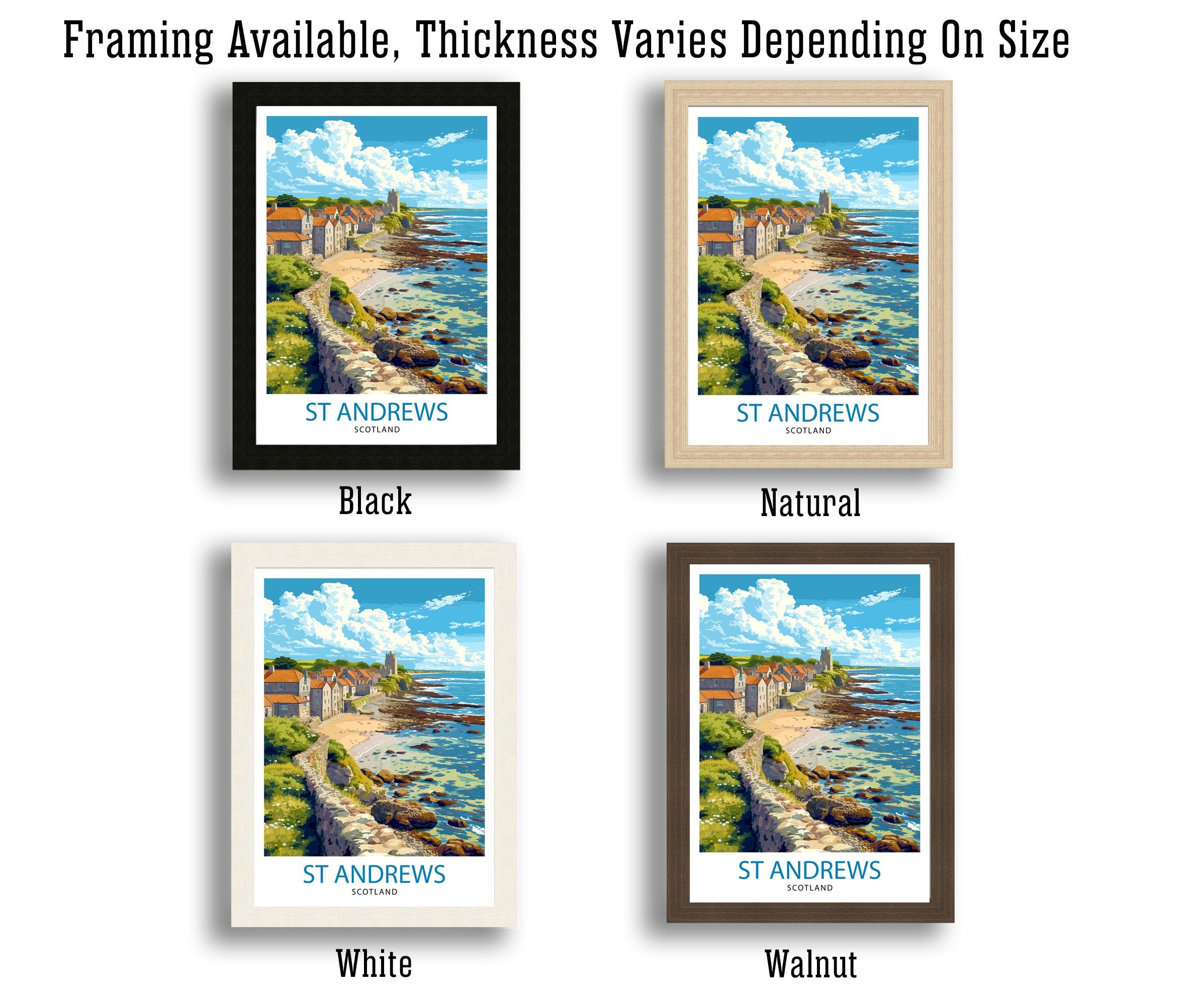 St Andrews Fife Travel Print St Andrews Wall Decor St Andrews Poster Scotland Travel Prints St Andrews Art Print St Andrews Illustration