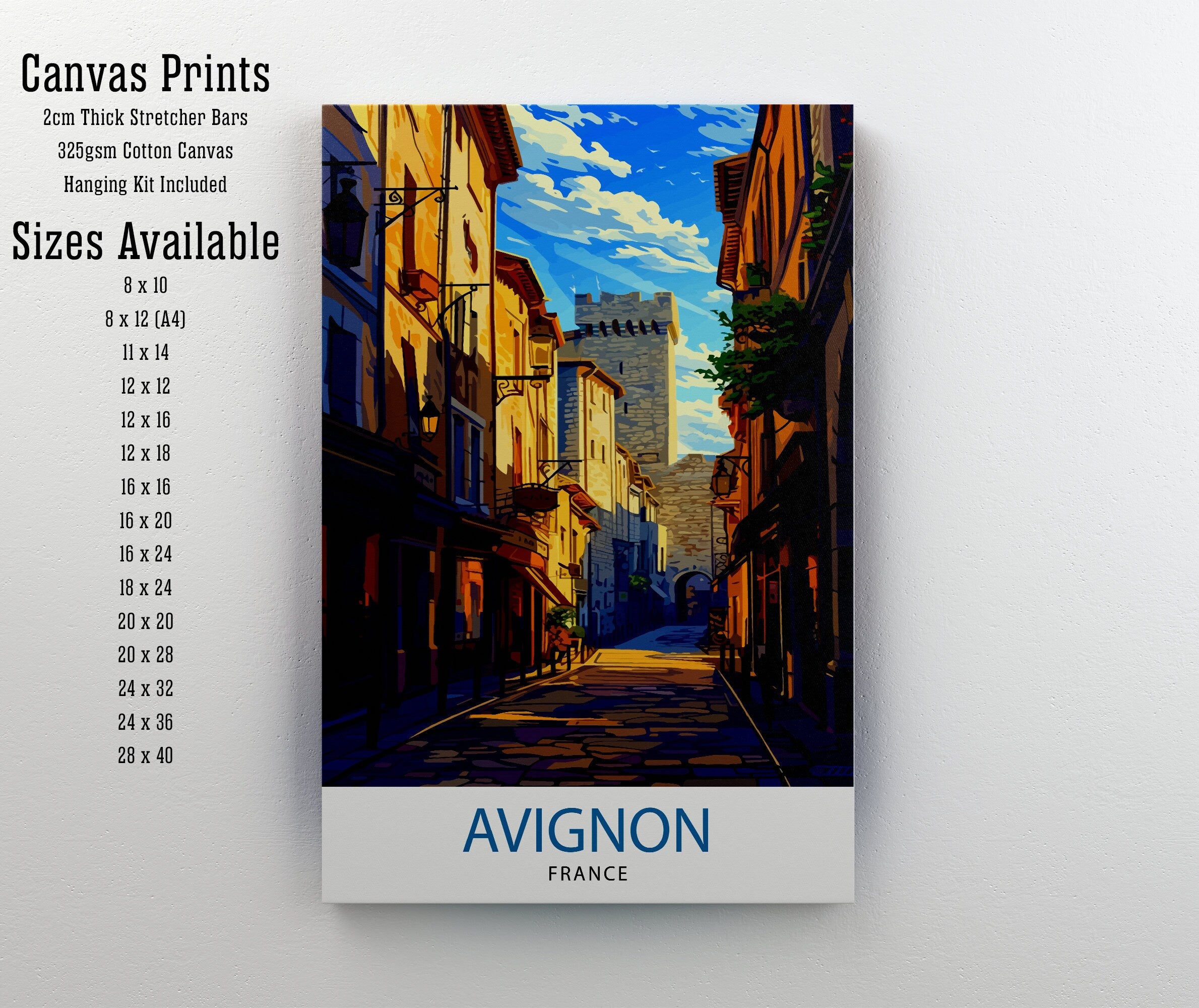 Avignon France Travel Print , Avignon Wall Decor, Avignon Home Living Decor, Avignon France Illustration, Travel Poster Gift for Avignon