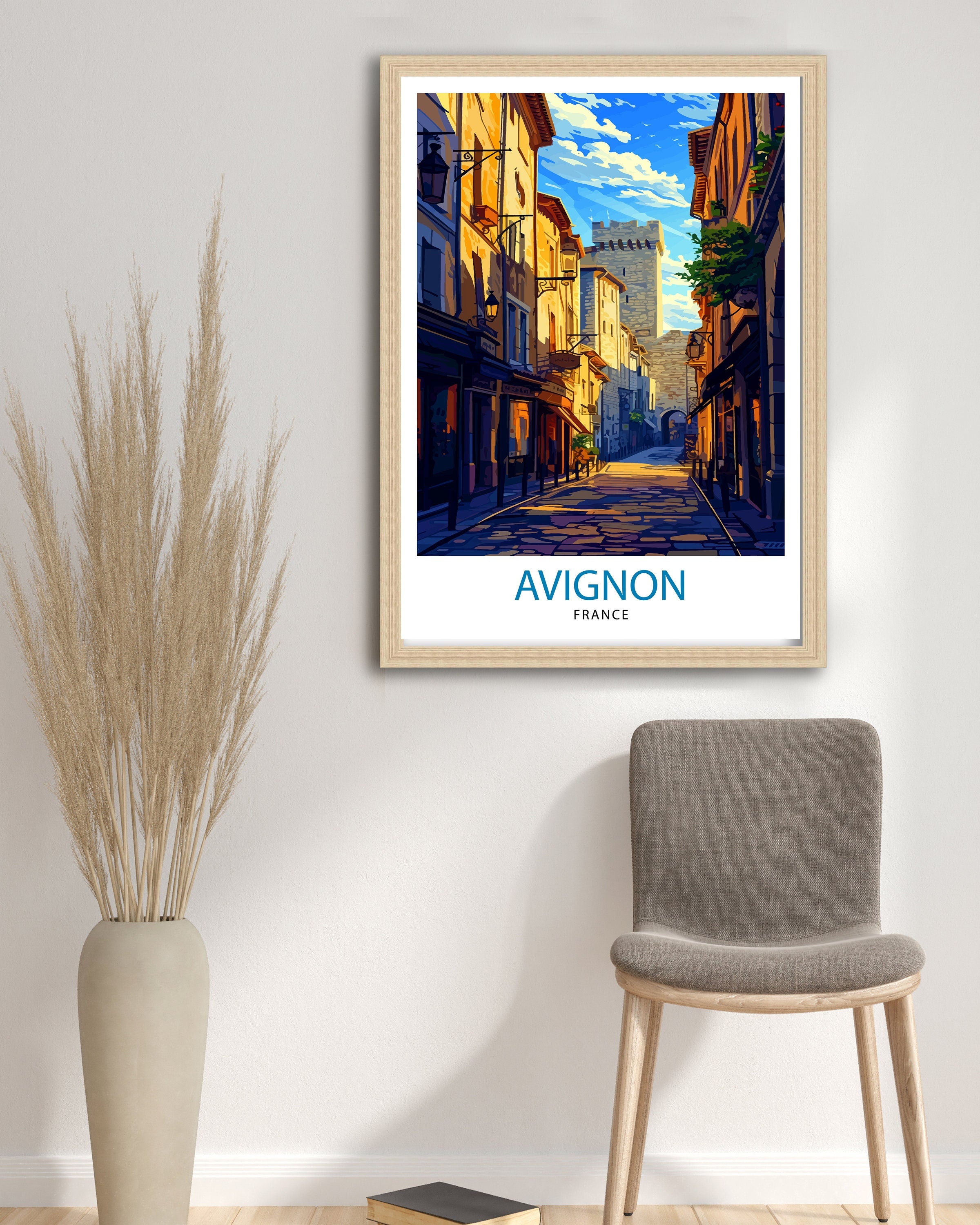 Avignon France Travel Print , Avignon Wall Decor, Avignon Home Living Decor, Avignon France Illustration, Travel Poster Gift for Avignon