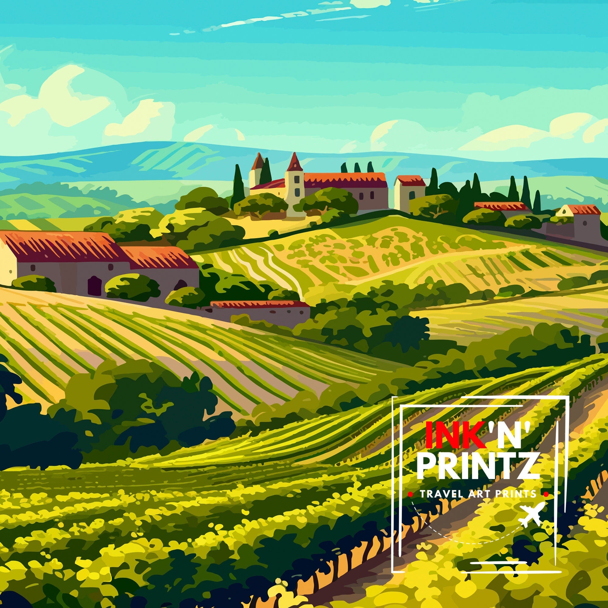 Bordeaux France Travel Print Bordeaux Wall Decor Bordeaux Poster France Travel Prints Bordeaux Art Print Bordeaux Illustration Bordeaux