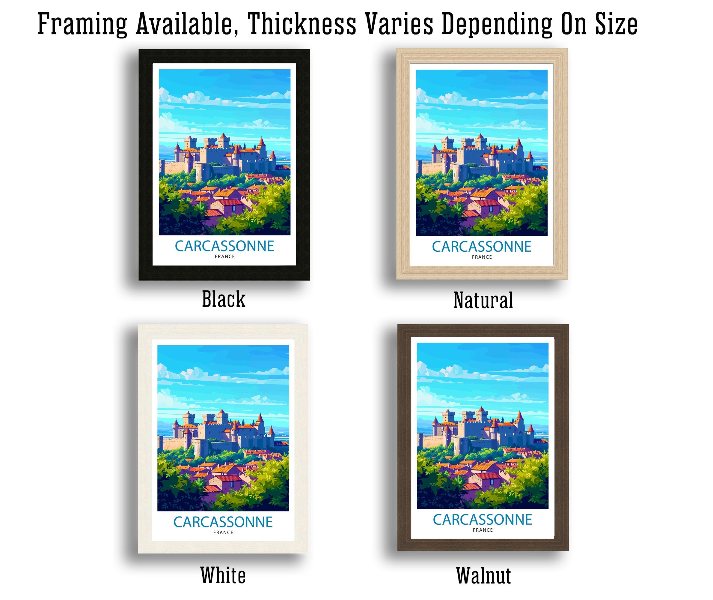 Carcassonne France Travel Print Carcassonne Wall Decor Carcassonne Poster France Travel Prints Carcassonne Art Print Carcassonne