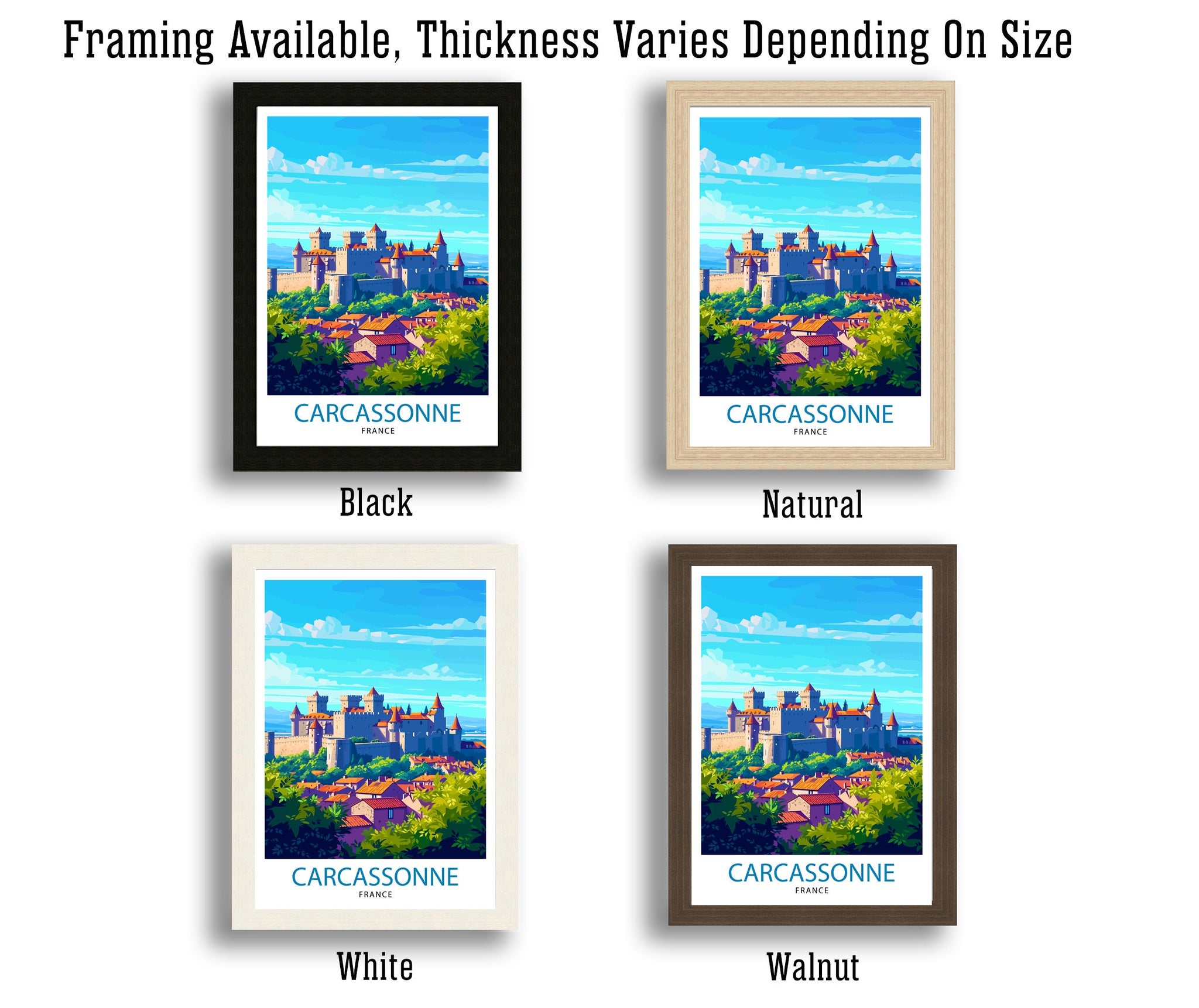 Carcassonne France Travel Print Carcassonne Wall Decor Carcassonne Poster France Travel Prints Carcassonne Art Print Carcassonne