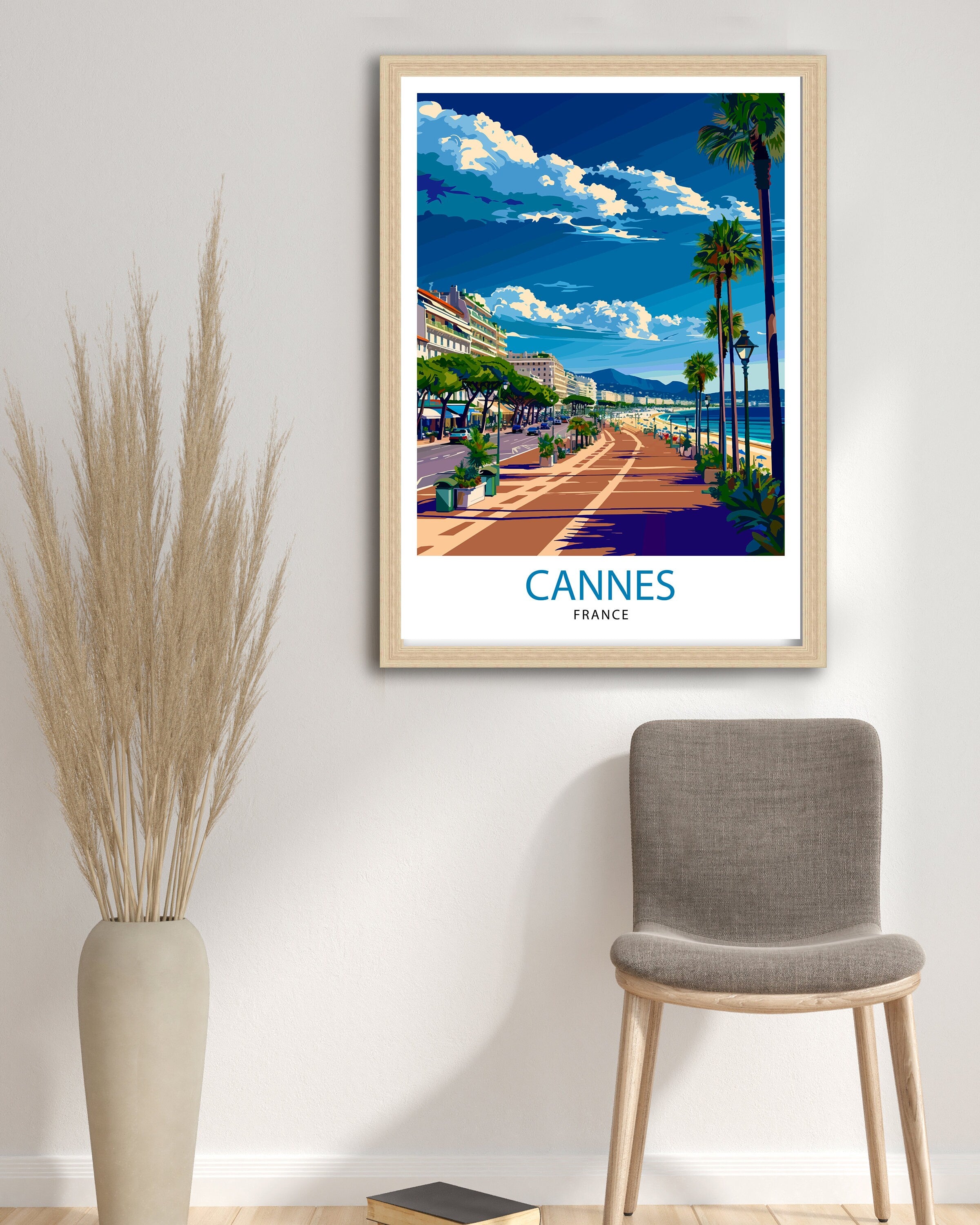 Cannes France Travel Print Cannes Wall Decor Cannes Poster French Riviera Travel Prints Cannes Art Print Cannes Illustration