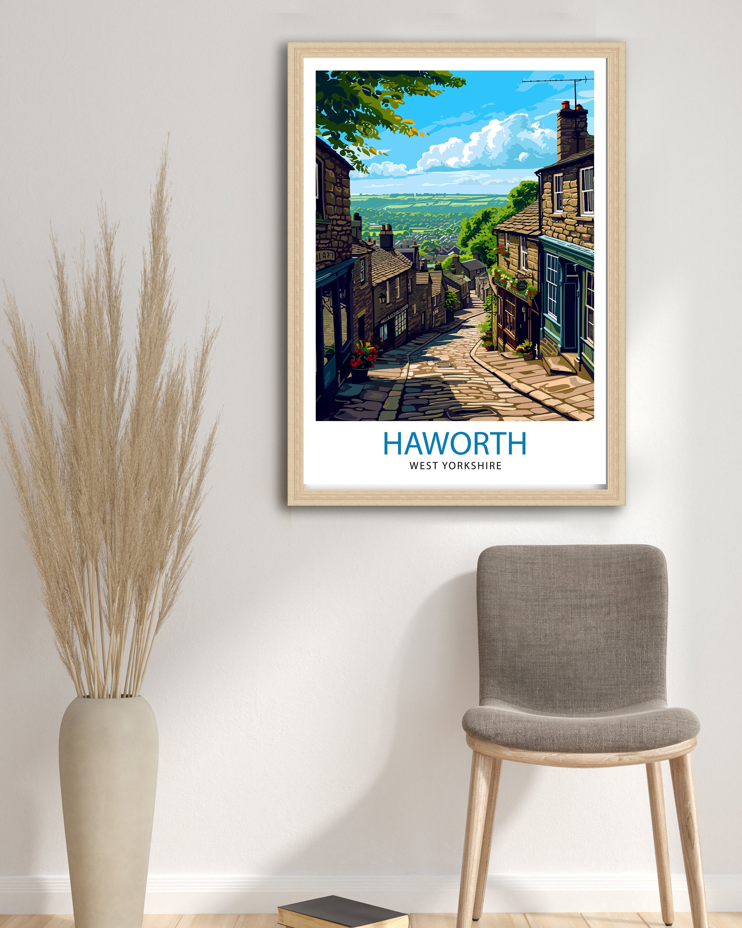 Haworth Yorkshire Travel Print Haworth Wall Art Haworth Home Decor Haworth Illustration Yorkshire Travel Poster Gift For Haworth, England