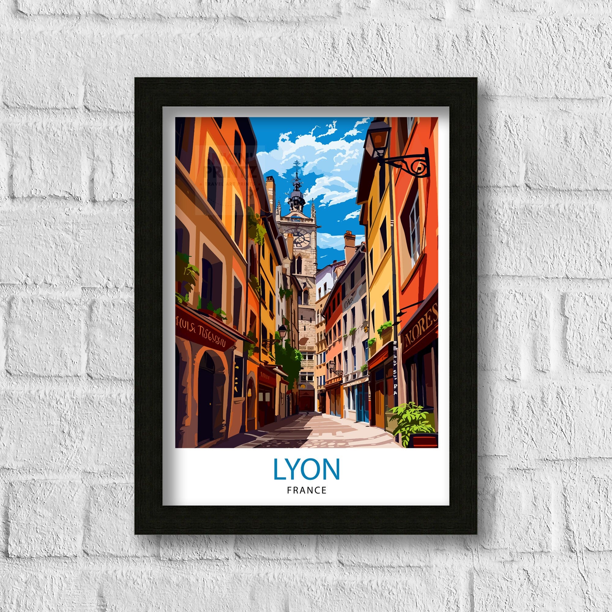 Lyon France Travel Print Lyon Wall Decor Lyon Poster France Travel Prints Lyon Art Print Lyon Illustration Lyon Wall Art - France Print