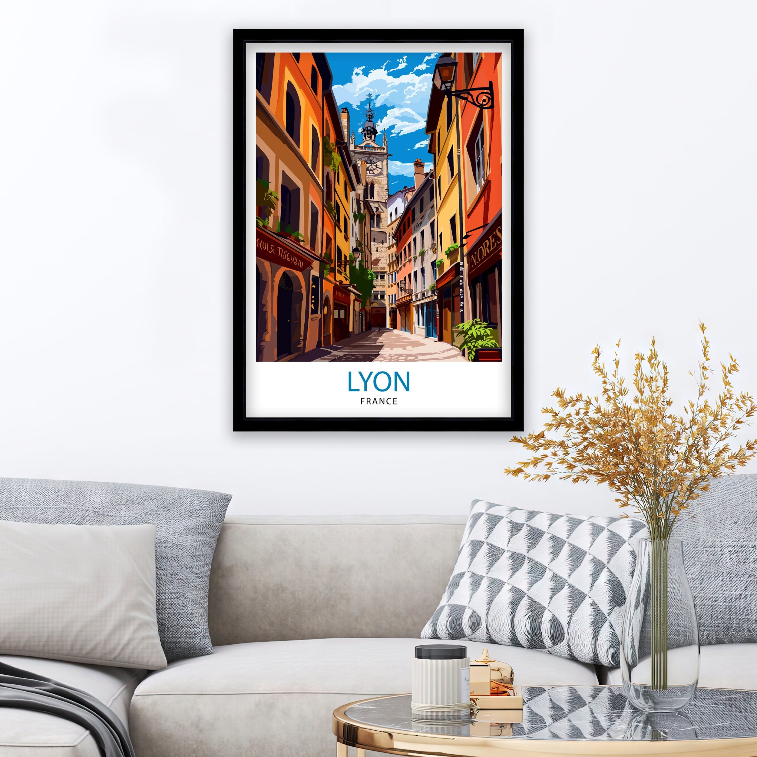 Lyon France Travel Print Lyon Wall Decor Lyon Poster France Travel Prints Lyon Art Print Lyon Illustration Lyon Wall Art - France Print