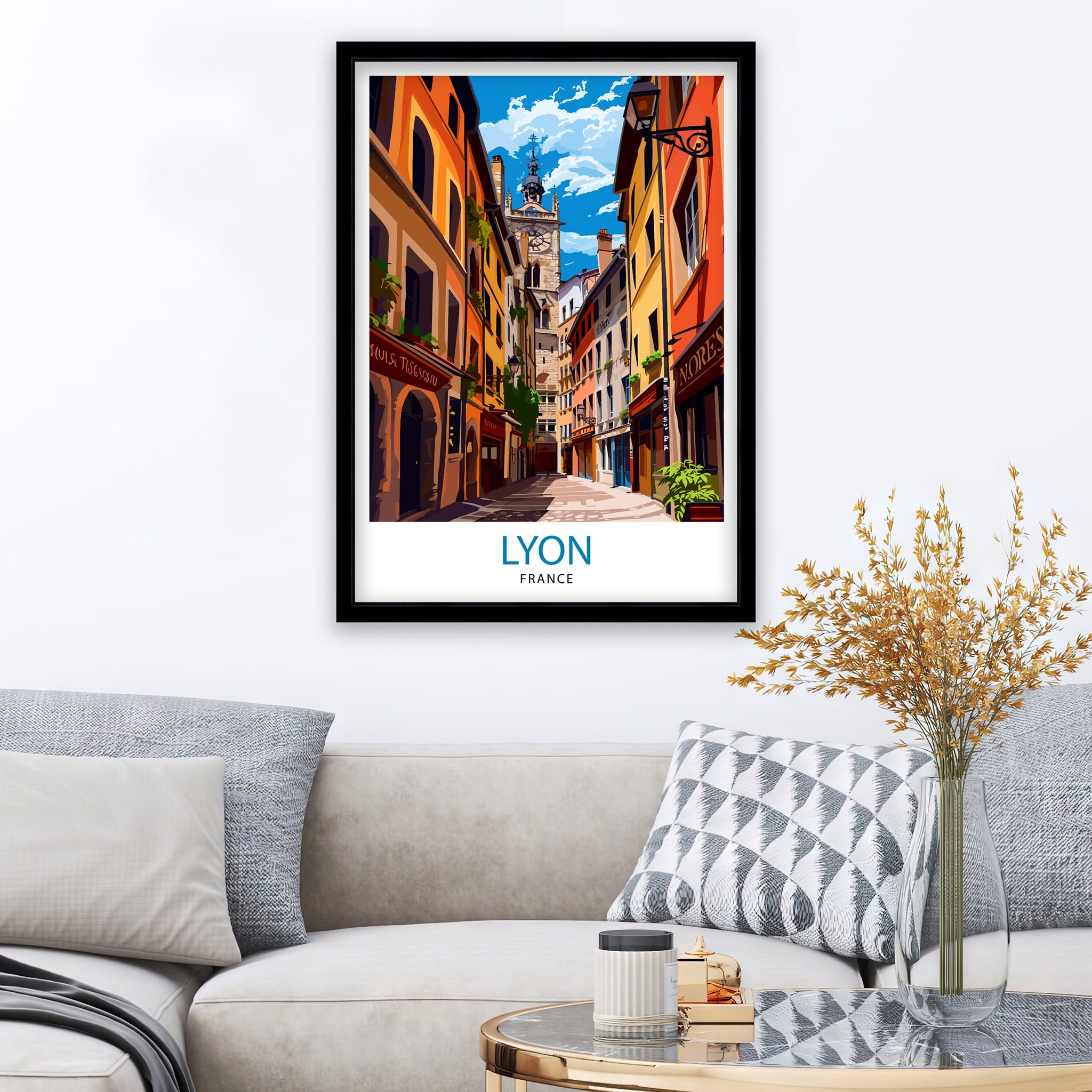 Lyon France Travel Print Lyon Wall Decor Lyon Poster France Travel Prints Lyon Art Print Lyon Illustration Lyon Wall Art - France Print