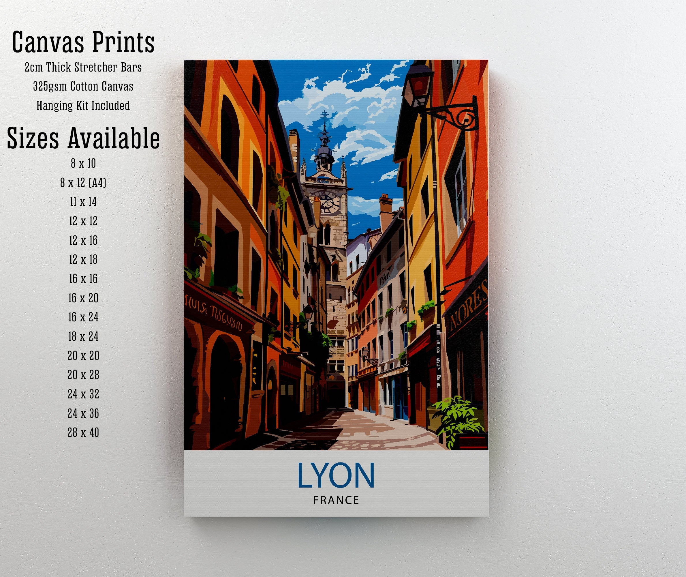 Lyon France Travel Print Lyon Wall Decor Lyon Poster France Travel Prints Lyon Art Print Lyon Illustration Lyon Wall Art - France Print