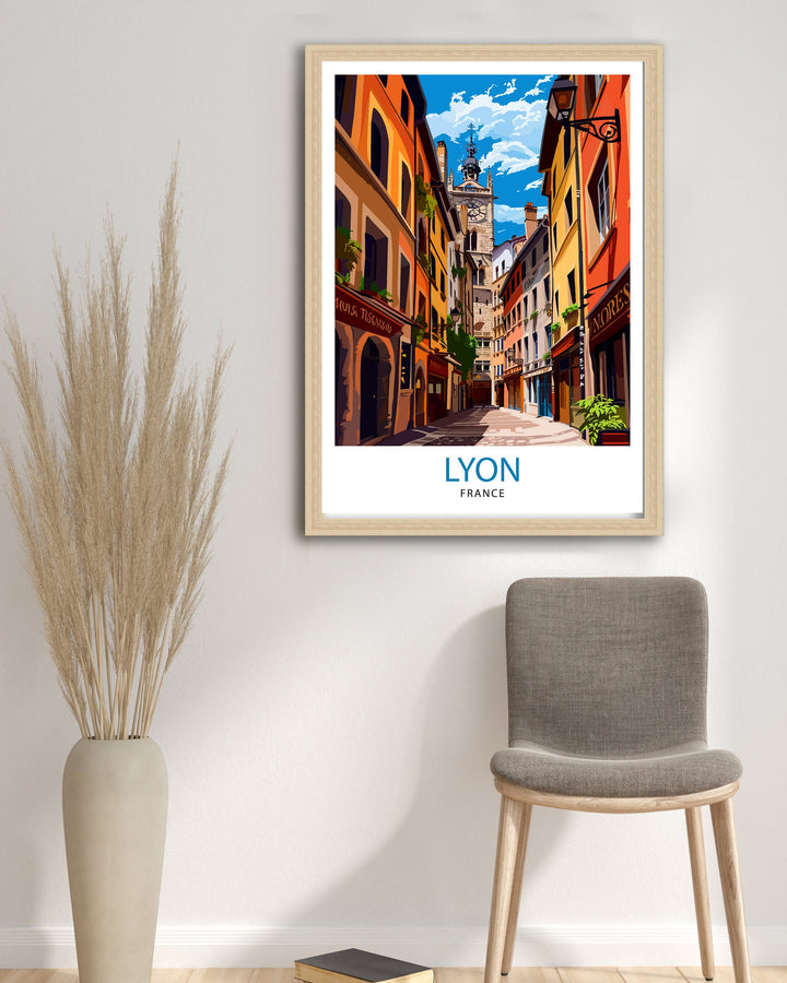 Lyon France Travel Poster Lyon