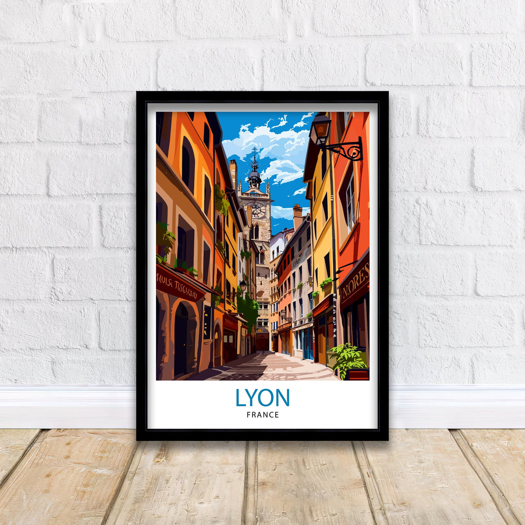 Lyon France Travel Poster Lyon