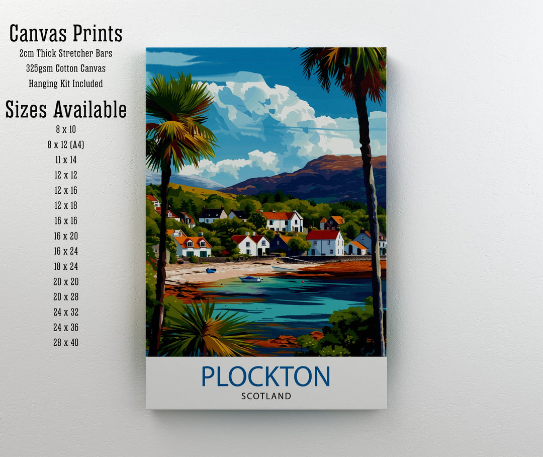 Plockton Scotland Print Scottish Highland Village Art Coastal Town Poster Loch Carron Wall Decor Scottish Countryside