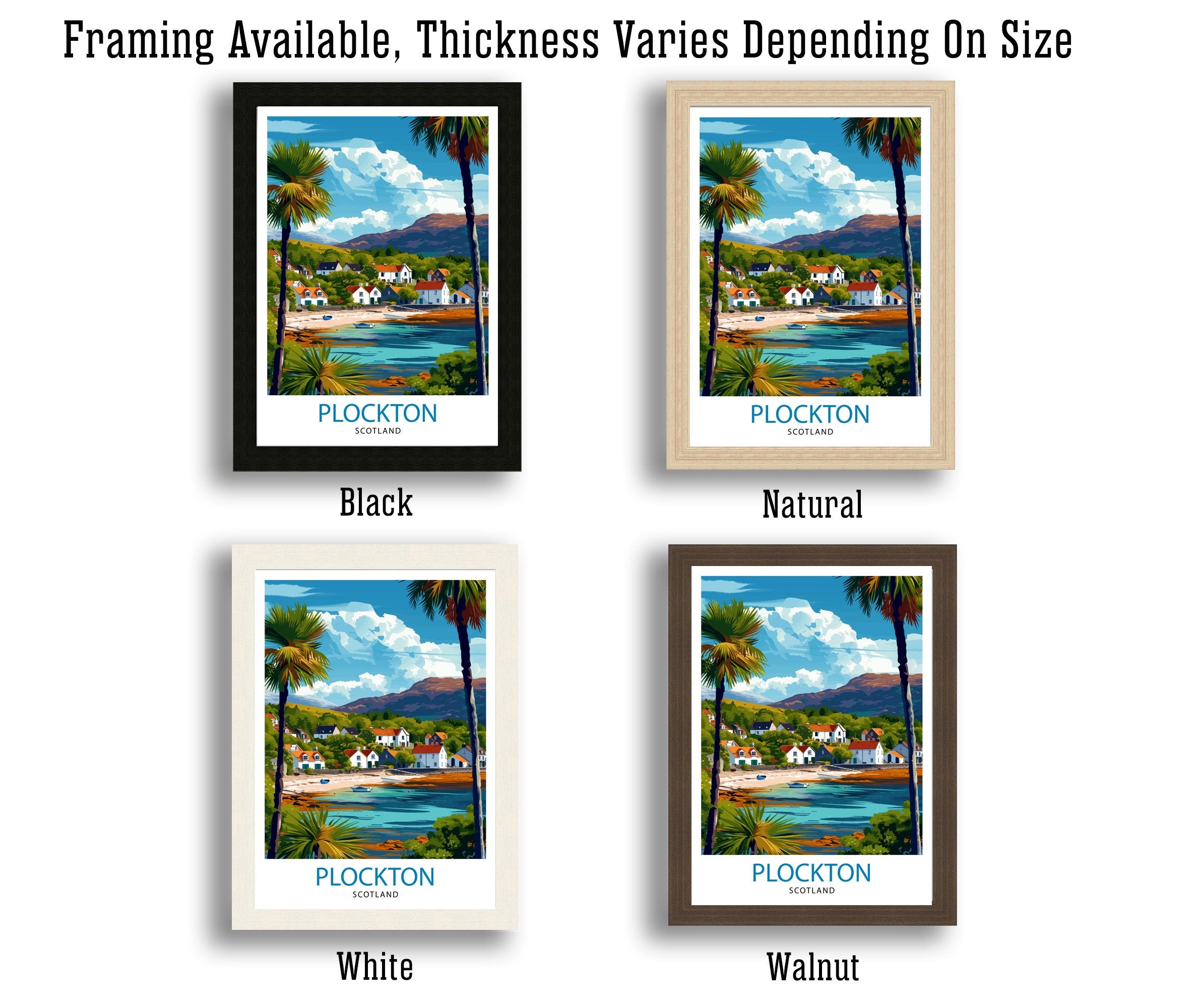 Plockton Scotland Print Scottish Highland Village Art Coastal Town Poster Loch Carron Wall Decor Scottish Countryside