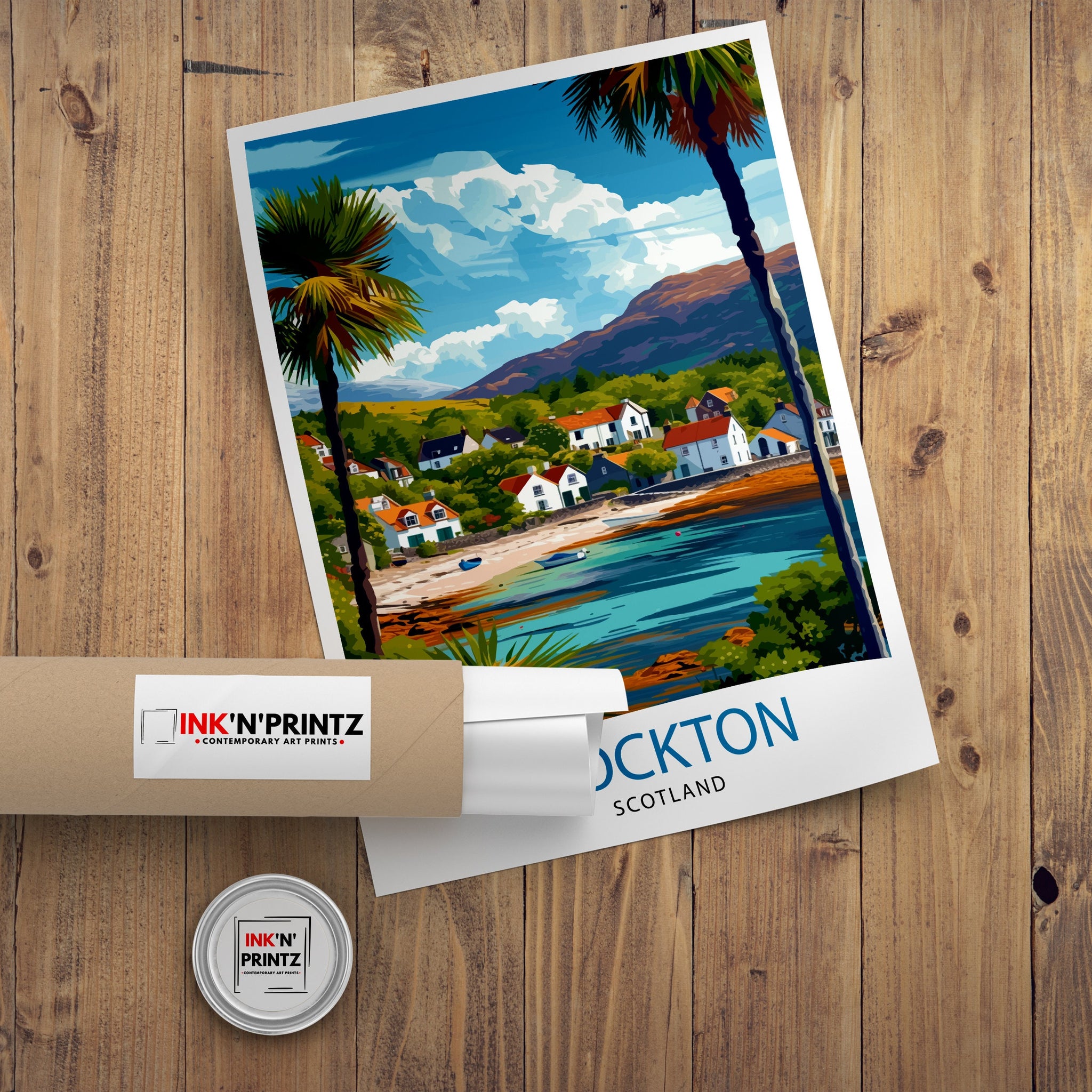 Plockton Scotland Print Scottish Highland Village Art Coastal Town Poster Loch Carron Wall Decor Scottish Countryside