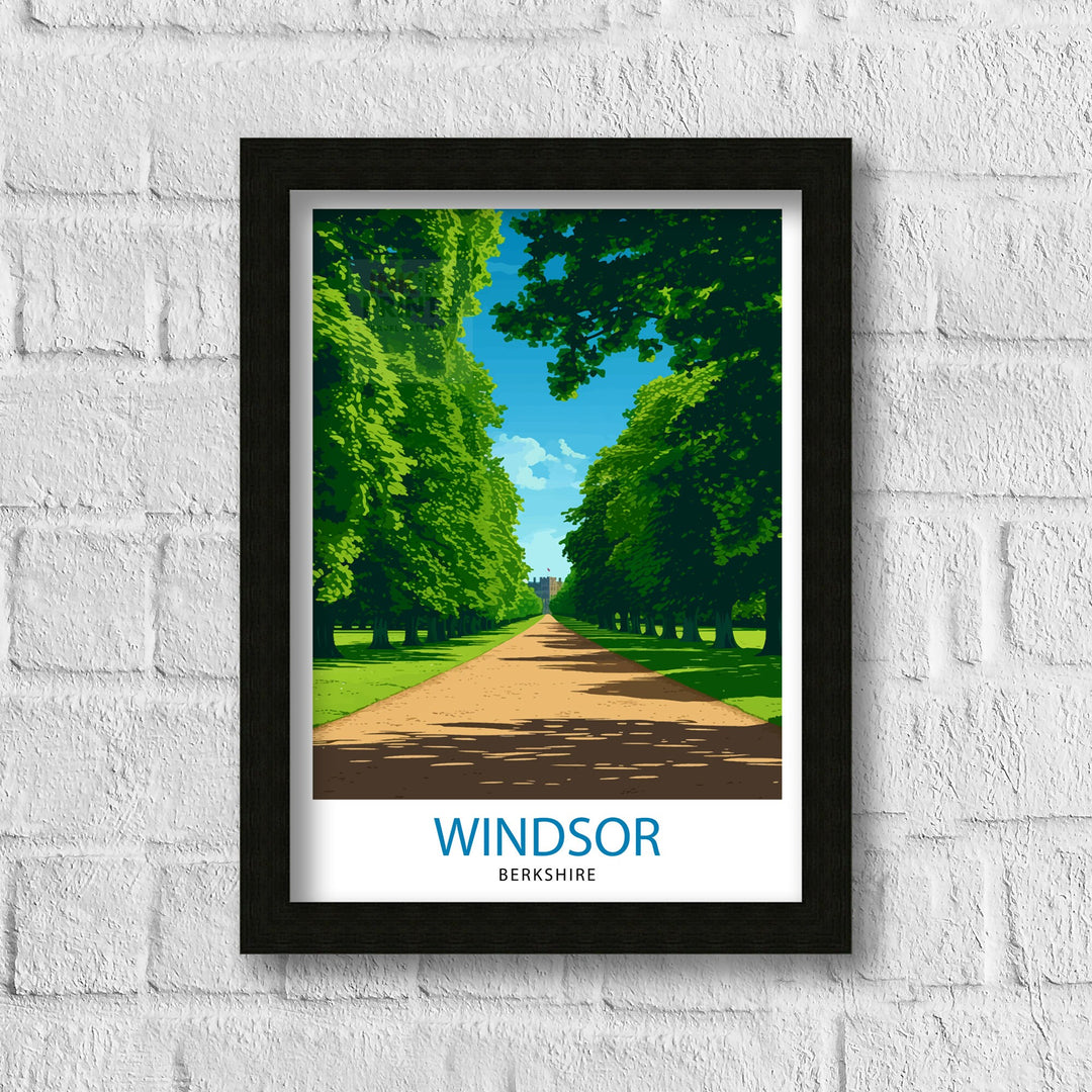 Windsor Berkshire Travel Print Windsor Wall Decor Windsor Home Living Decor Windsor Illustration Travel Poster Gift for Windsor Berkshire UK