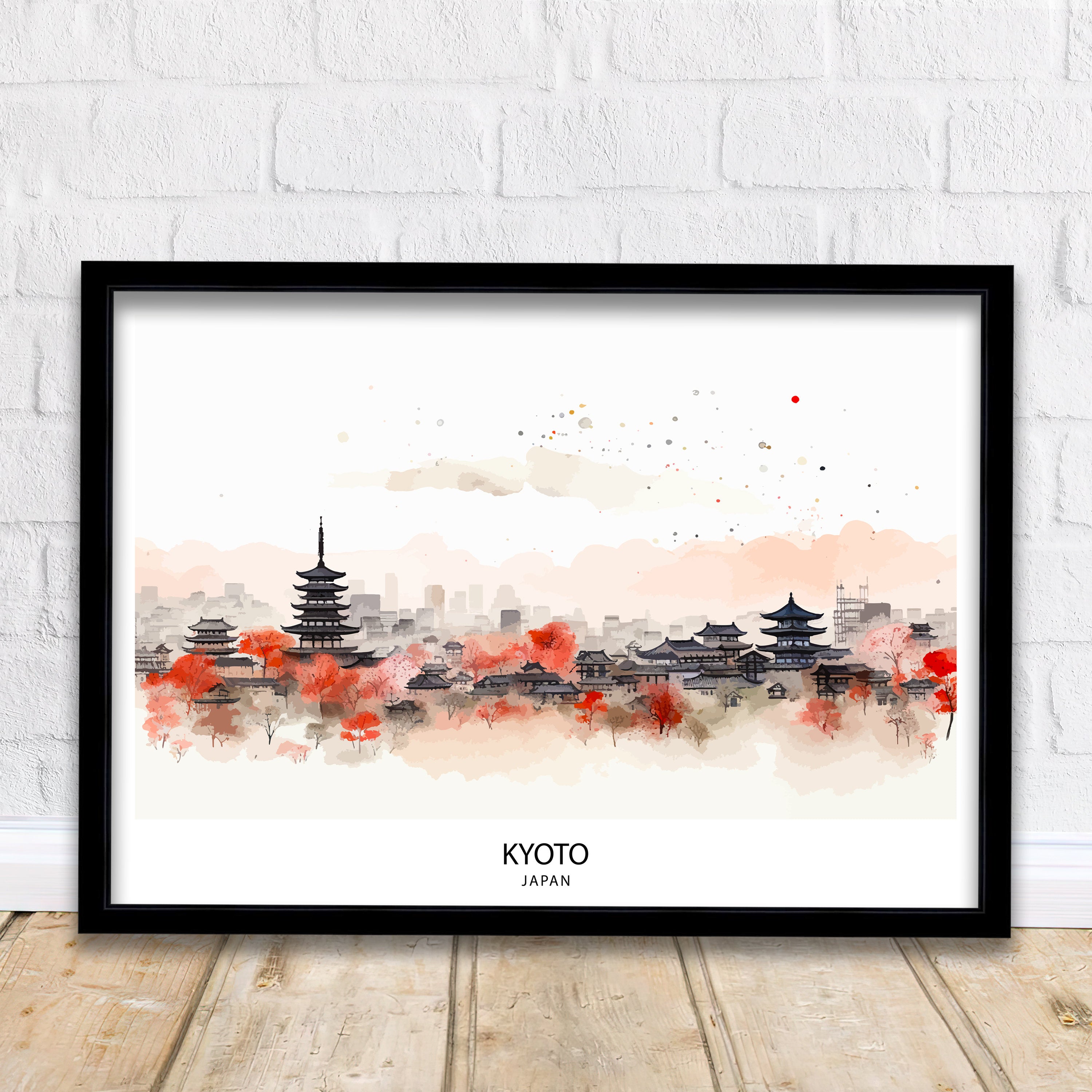 Kyoto Japan Travel Print Japan Wall Decor Kyoto Poster Japan Travel Prints Kyoto Art Print Kyoto Japan Illustration Kyoto Wall Art Japan