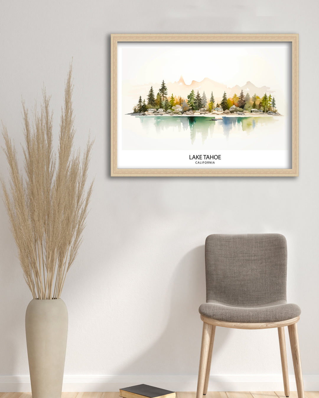 Lake Tahoe Travel Poster Wall Art Decor Lake Tahoe Illustration Travel Poster Gift for Lake Tahoe California Home Decor