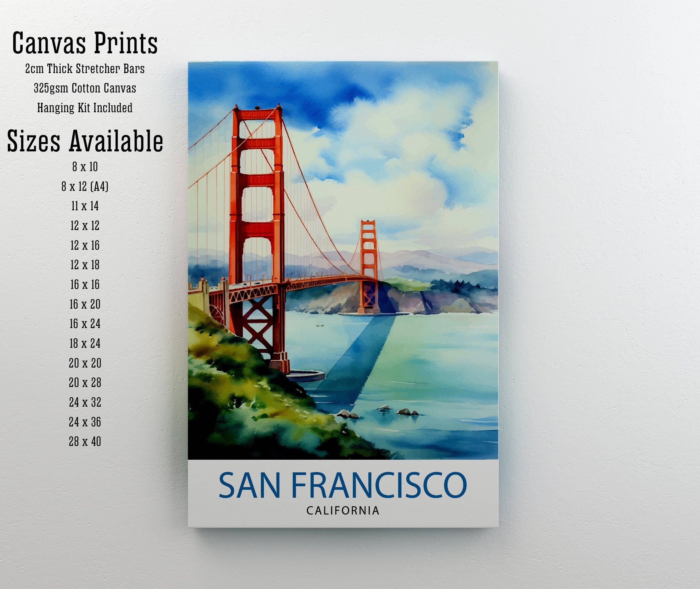 San Francisco Travel Print| | San Francisco Poster | Golden Gate Bridge | San Francisco Art | Travel Poster | Travel Print | Wall Art