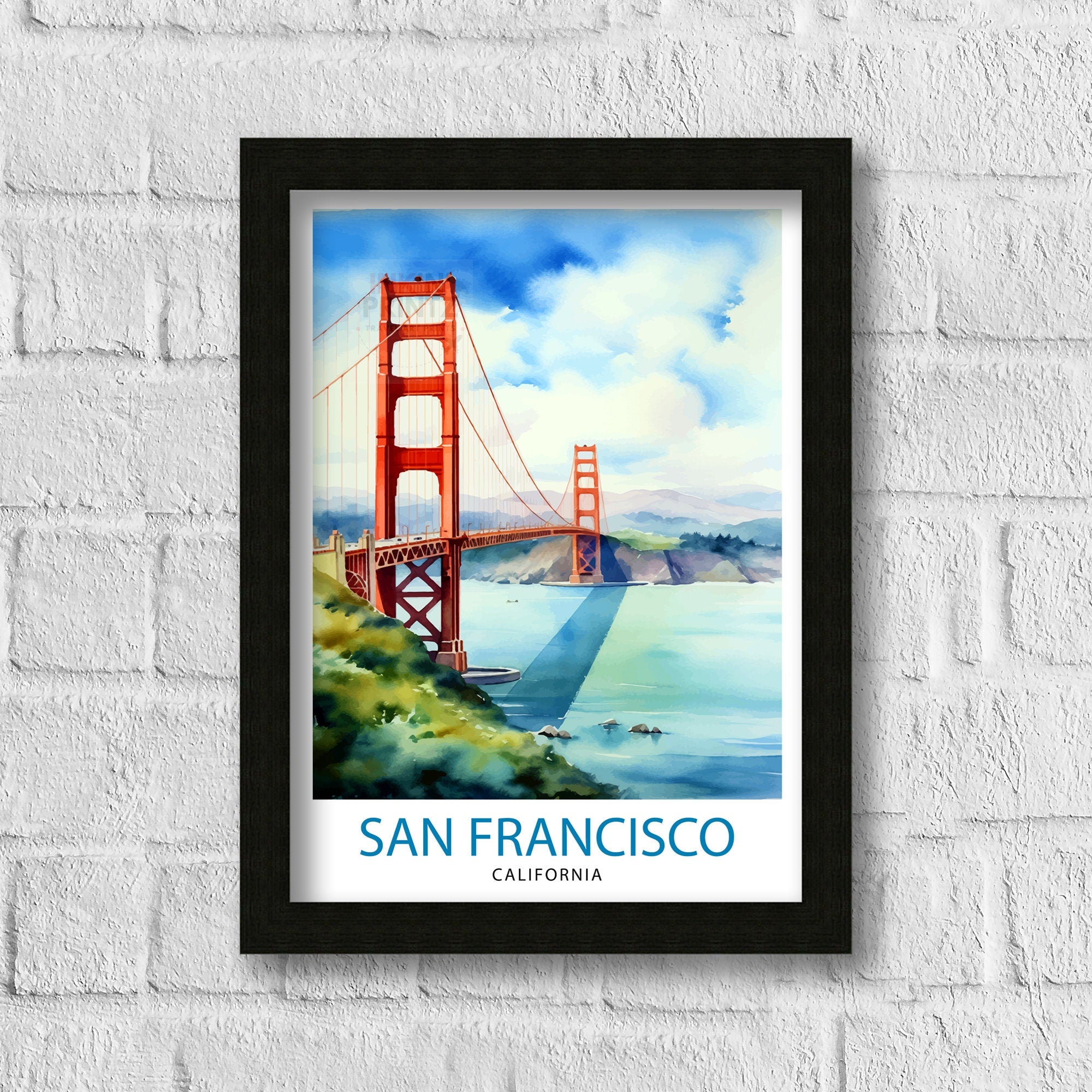 San Francisco Travel Print| | San Francisco Poster | Golden Gate Bridge | San Francisco Art | Travel Poster | Travel Print | Wall Art