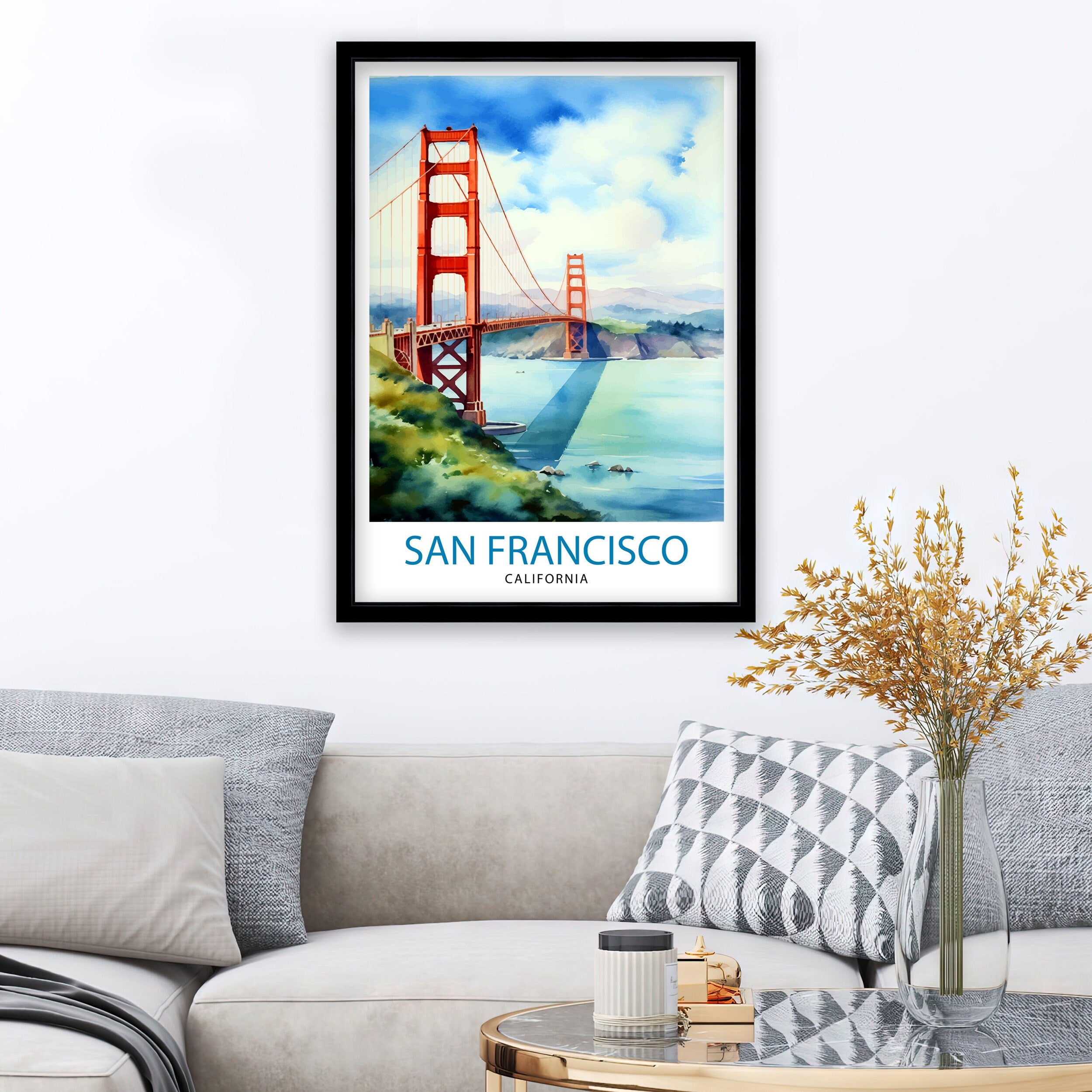 San Francisco Travel Print| | San Francisco Poster | Golden Gate Bridge | San Francisco Art | Travel Poster | Travel Print | Wall Art