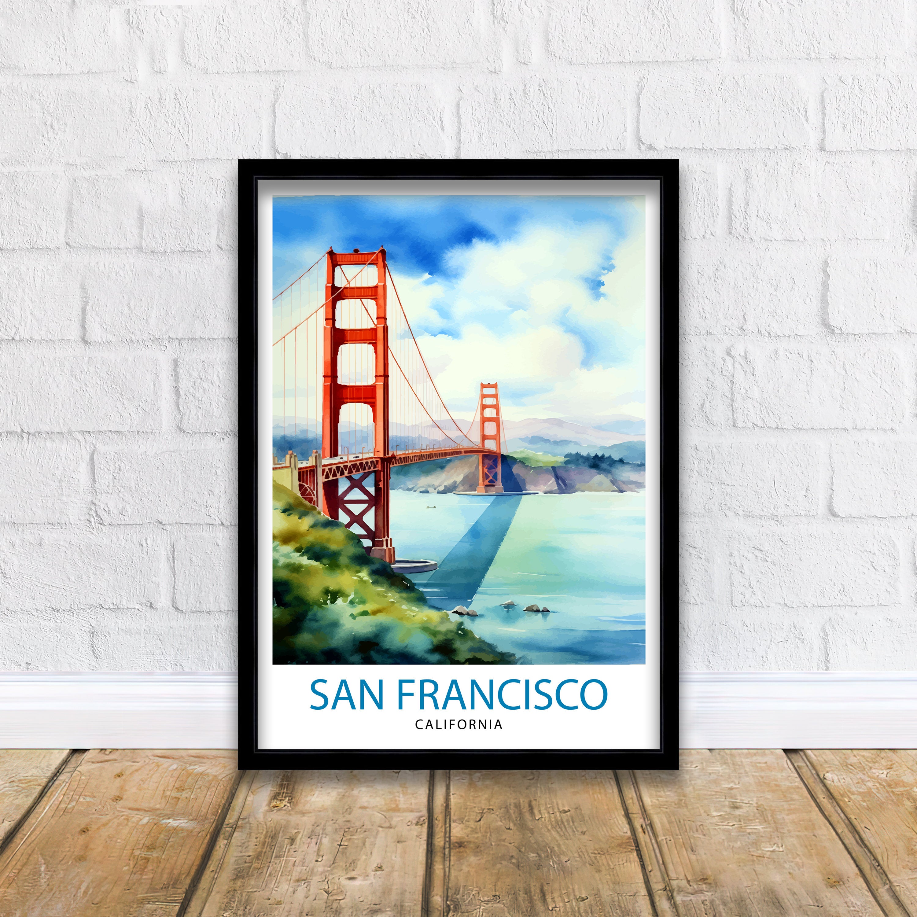San Francisco Travel Print| | San Francisco Poster | Golden Gate Bridge | San Francisco Art | Travel Poster | Travel Print | Wall Art