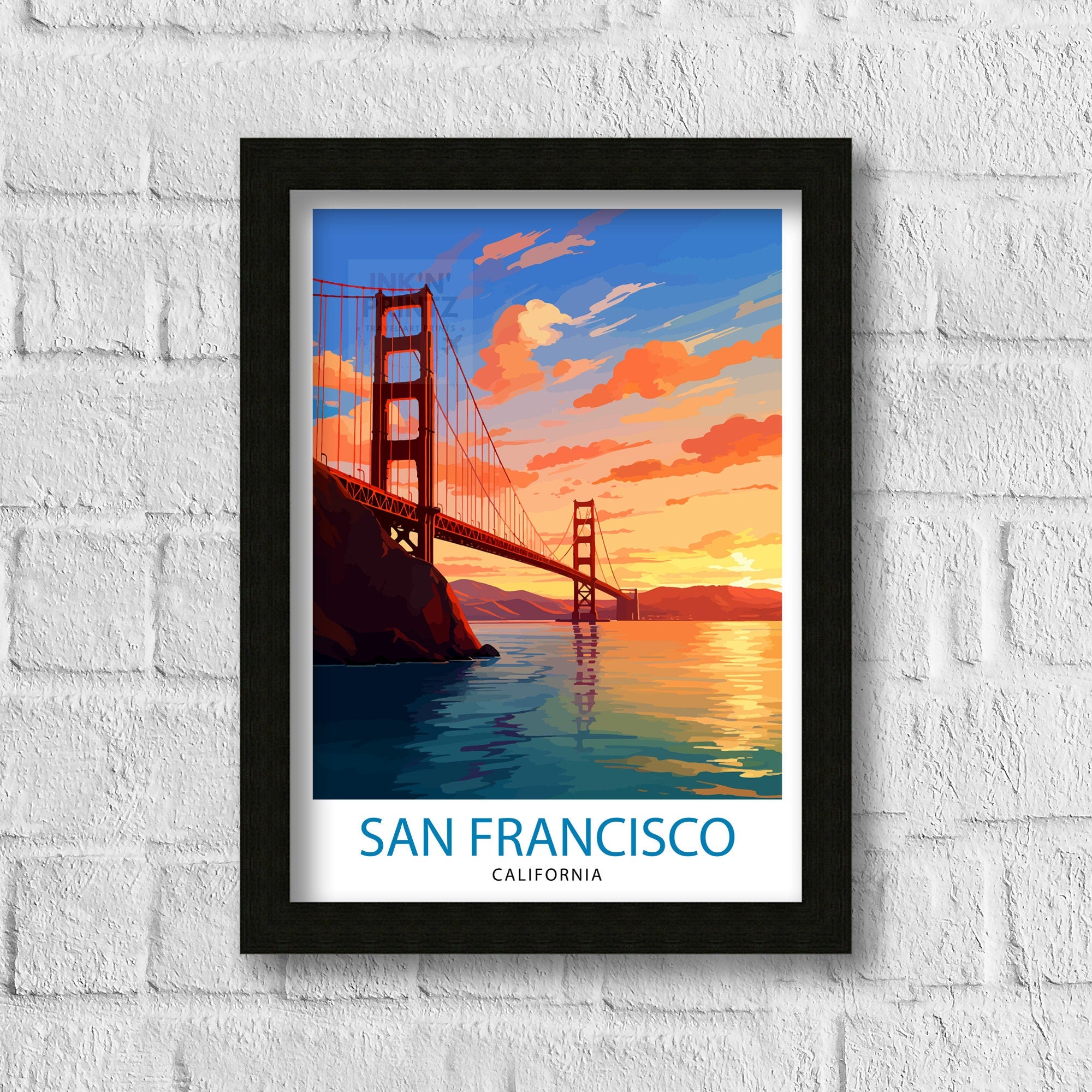 San Francisco Travel Print| San Francisco Wall Art San Francisco Home Decor San Francisco Illustration San Francisco Poster San Francisco