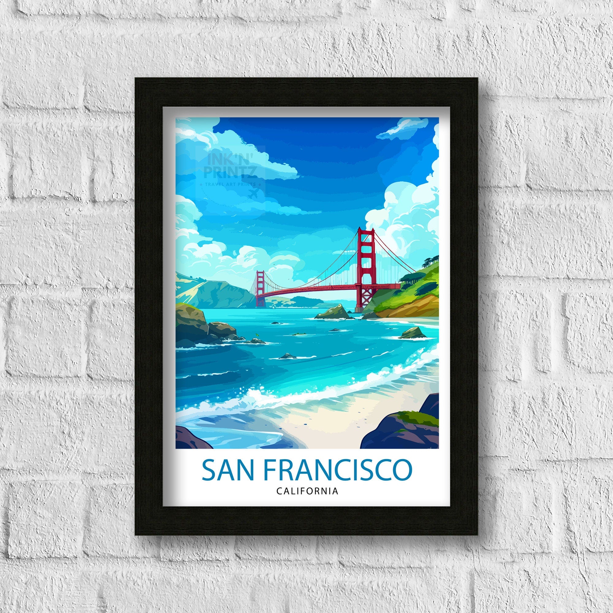 San Francisco Travel Print| San Francisco Wall Art San Francisco Home Decor San Francisco Illustration San Francisco Poster San Francisco