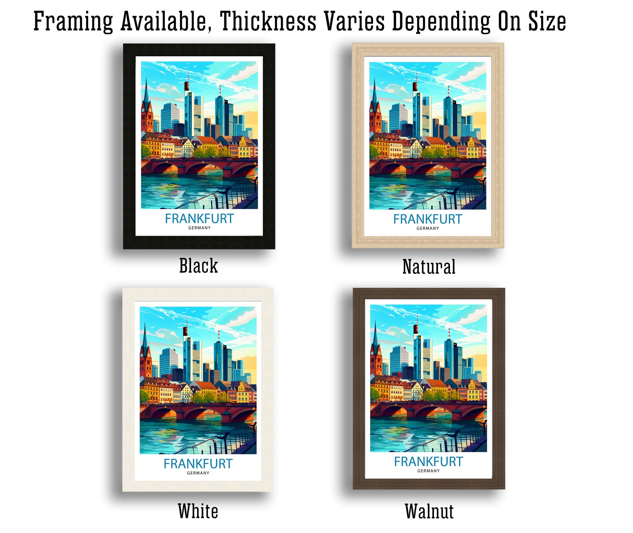 Frankfurt Germany Travel Print Frankfurt Wall Decor Frankfurt Home Living Decor Frankfurt Illustration Travel Poster Germany Travel Print
