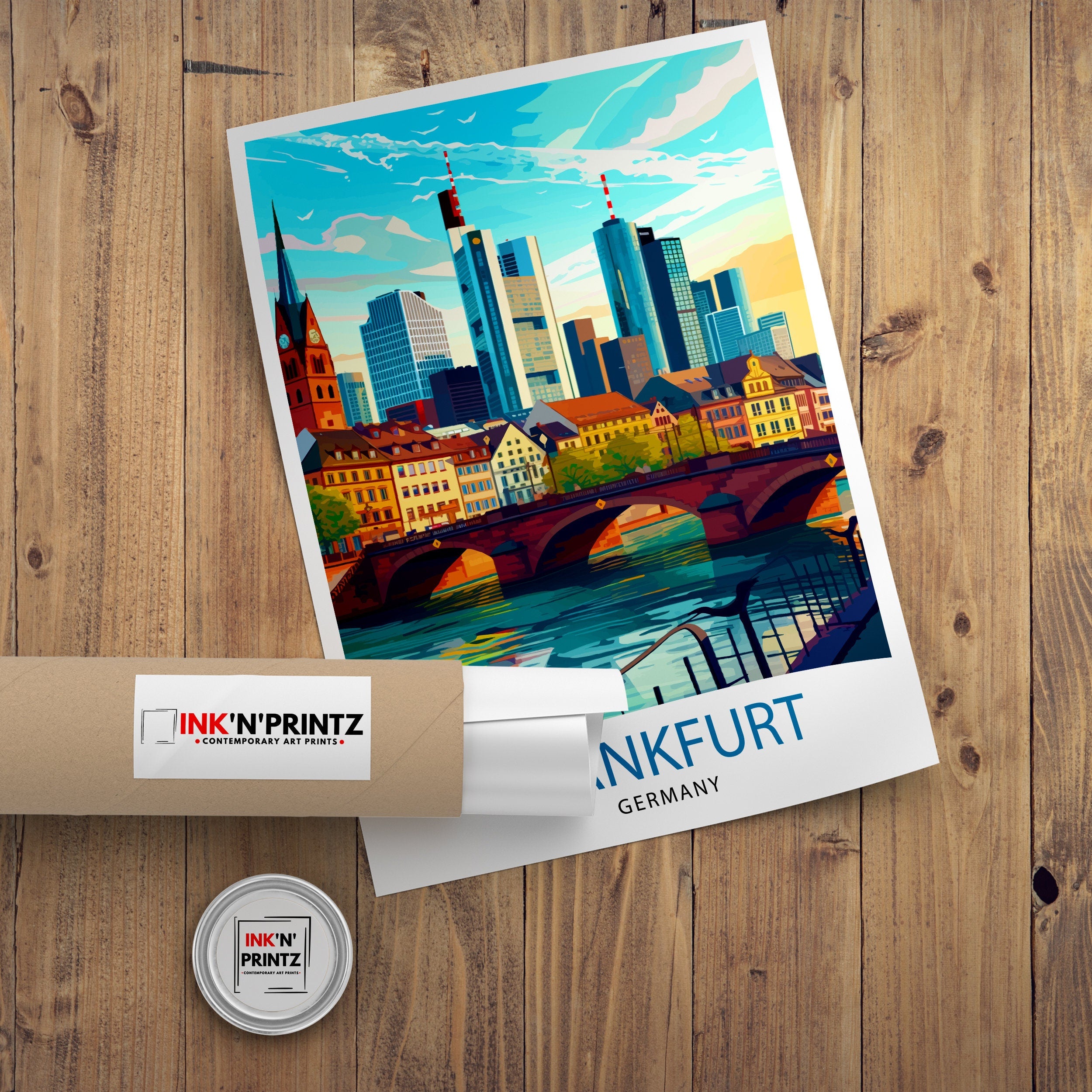 Frankfurt Germany Travel Print Frankfurt Wall Decor Frankfurt Home Living Decor Frankfurt Illustration Travel Poster Germany Travel Print