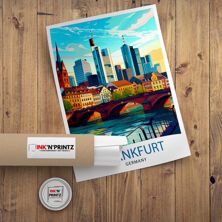 Frankfurt Germany Travel Poster Frankfurt