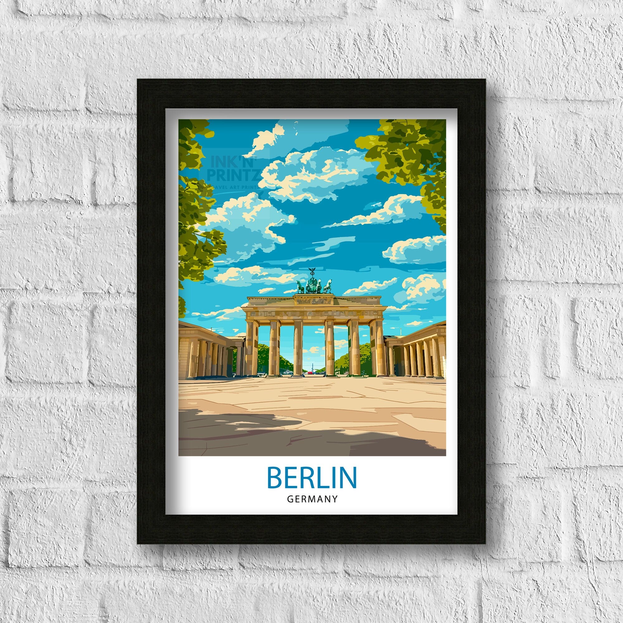 Berlin Germany Travel Print Berlin Wall Decor Germany Travel Poster Berlin Illustration Berlin Wall Art Berlin Gift Germany Home Decor