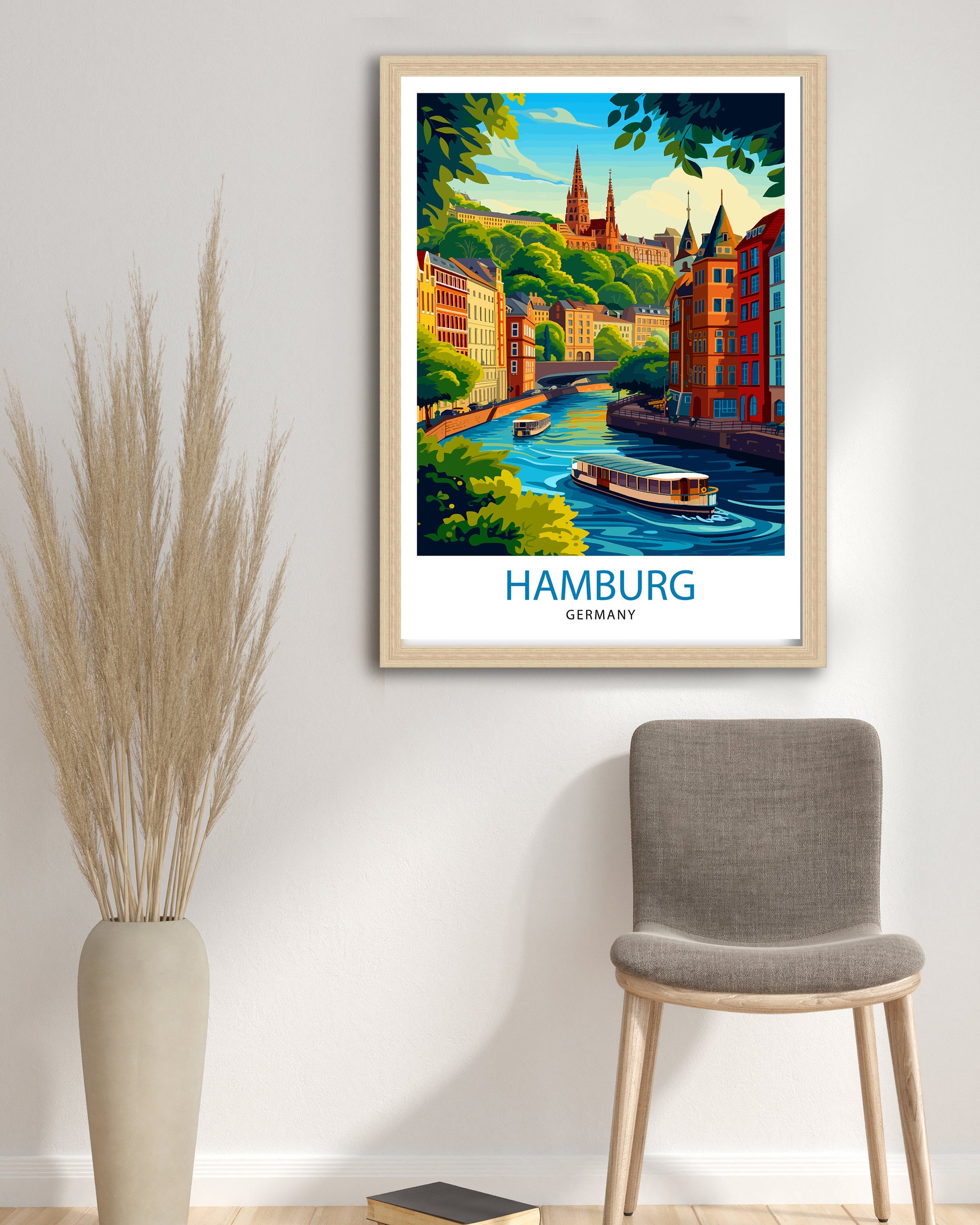 Hamburg Germany Travel Print Hamburg Wall Art Germany Travel Poster Hamburg Illustration Hamburg Gift Hamburg Home Decor