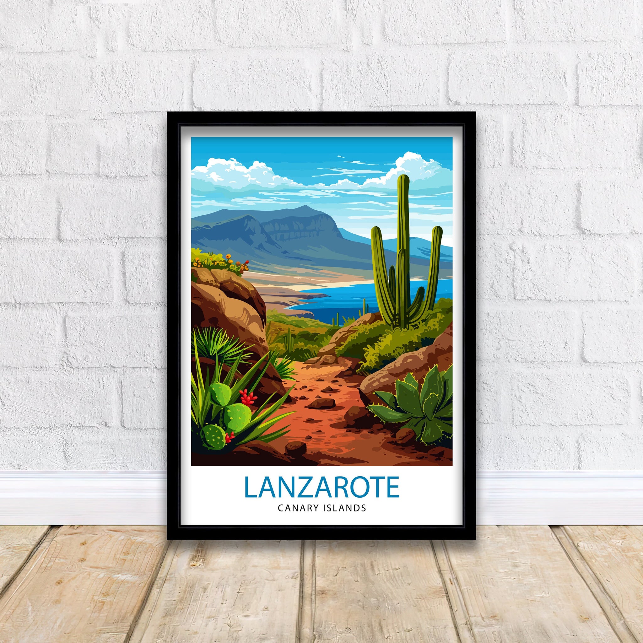 Lanzarote Travel Print Lanzarote Wall Art Lanzarote Poster Spain Travel Prints Lanzarote Art Print Lanzarote Illustration Lanzarote Wall