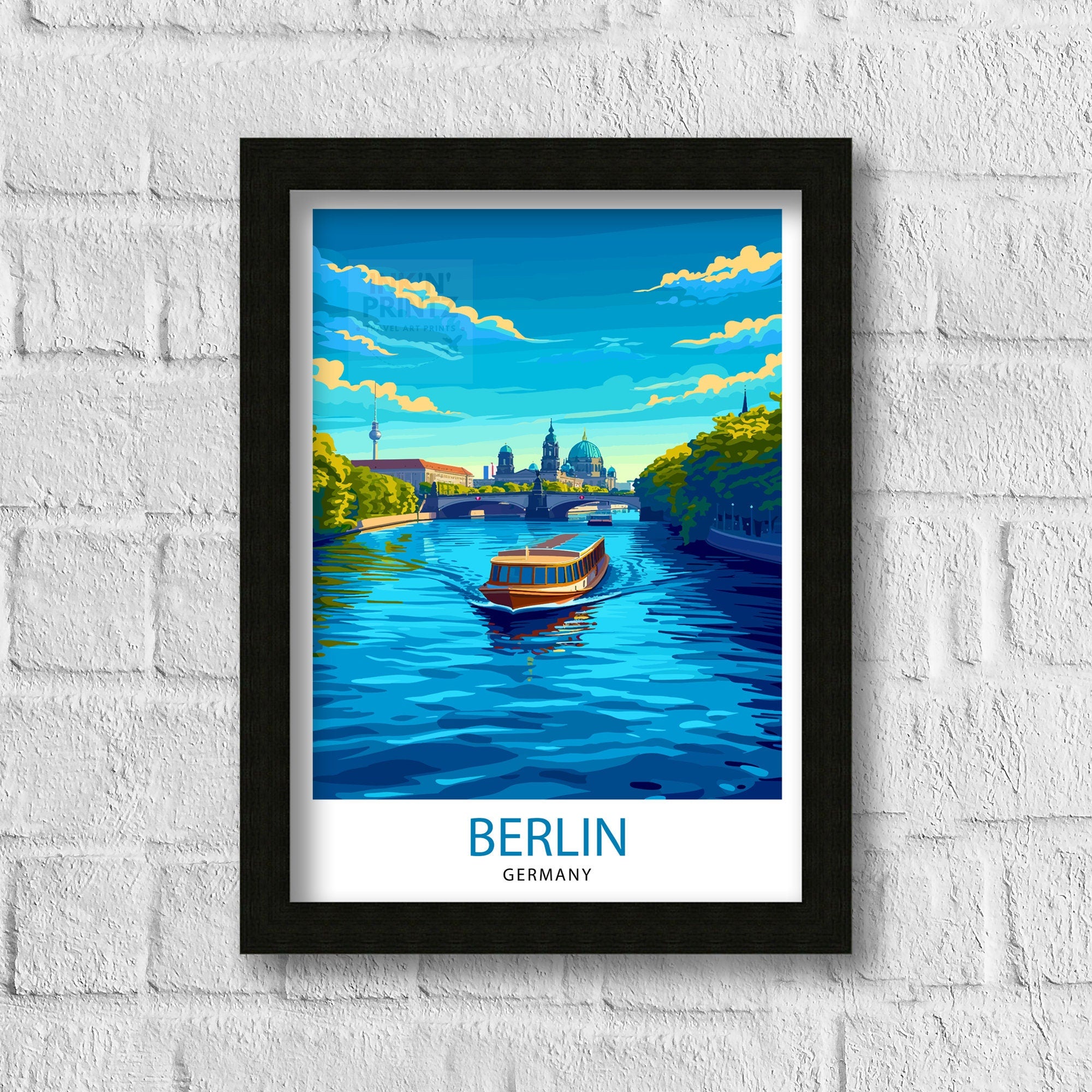Berlin Germany Travel Print Berlin Wall Decor Germany Travel Poster Berlin Illustration Berlin Wall Art Berlin Gift Germany Home Decor