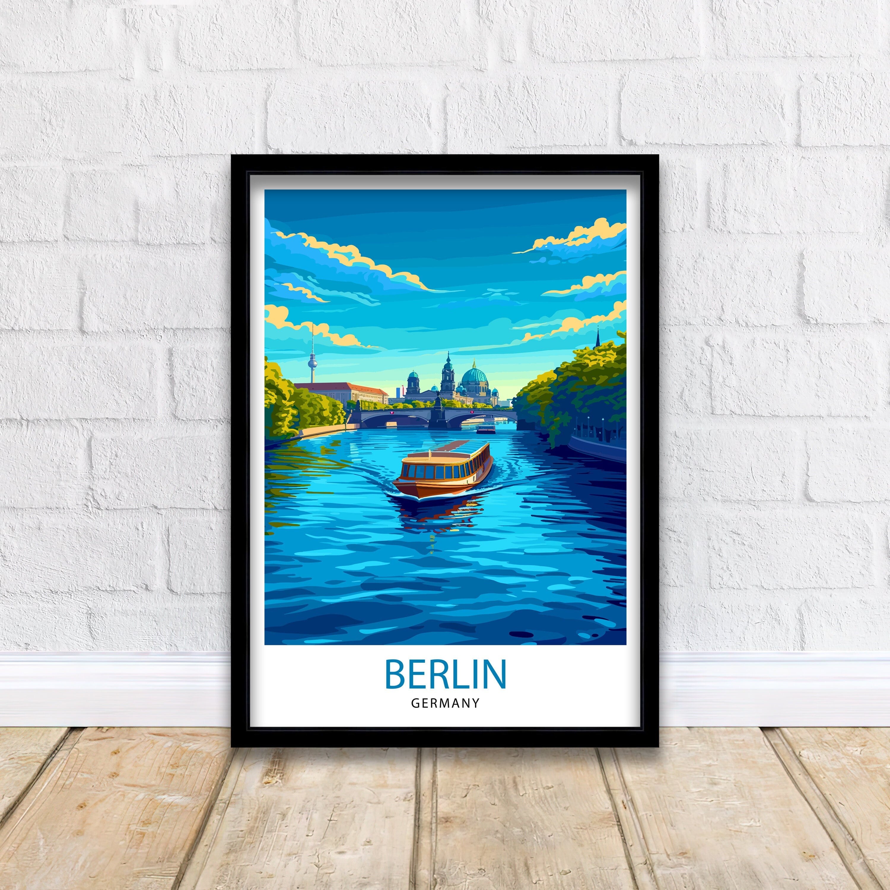Berlin Germany Travel Print Berlin Wall Decor Germany Travel Poster Berlin Illustration Berlin Wall Art Berlin Gift Germany Home Decor