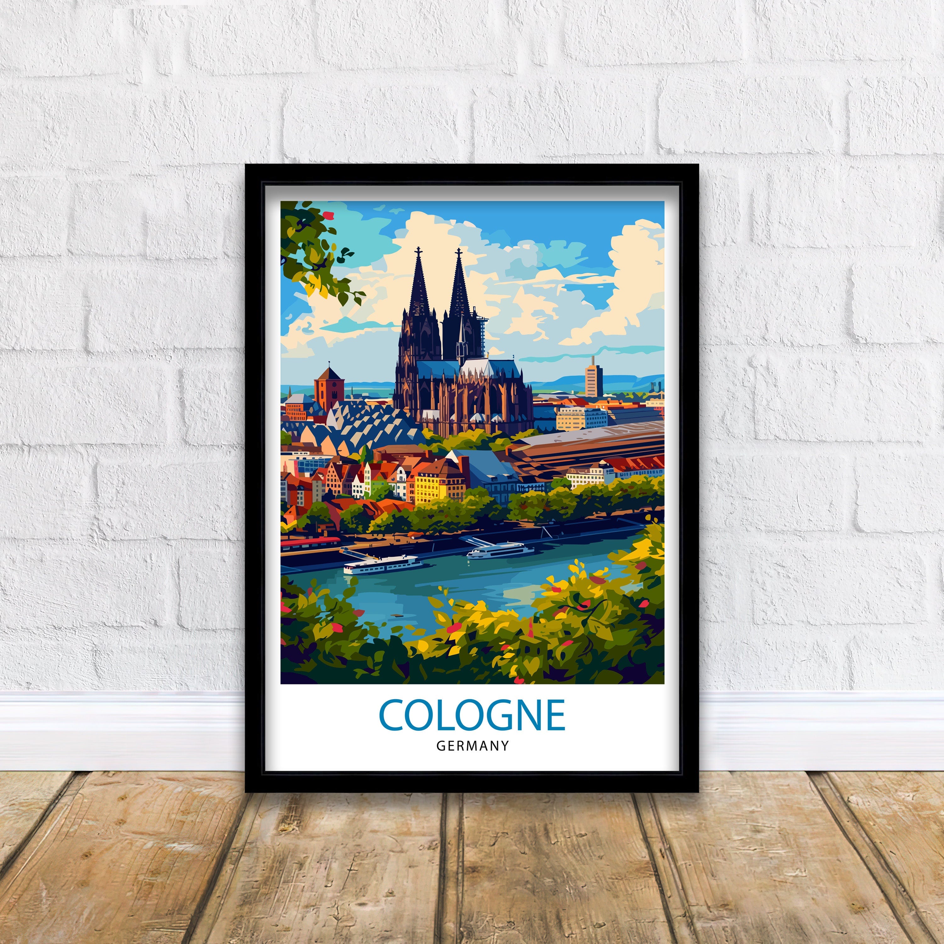 Cologne Germany Travel Print , Cologne Wall Decor, Cologne Home Living Decor, Cologne Illustration Travel Poster, Gift for Cologne, Germany
