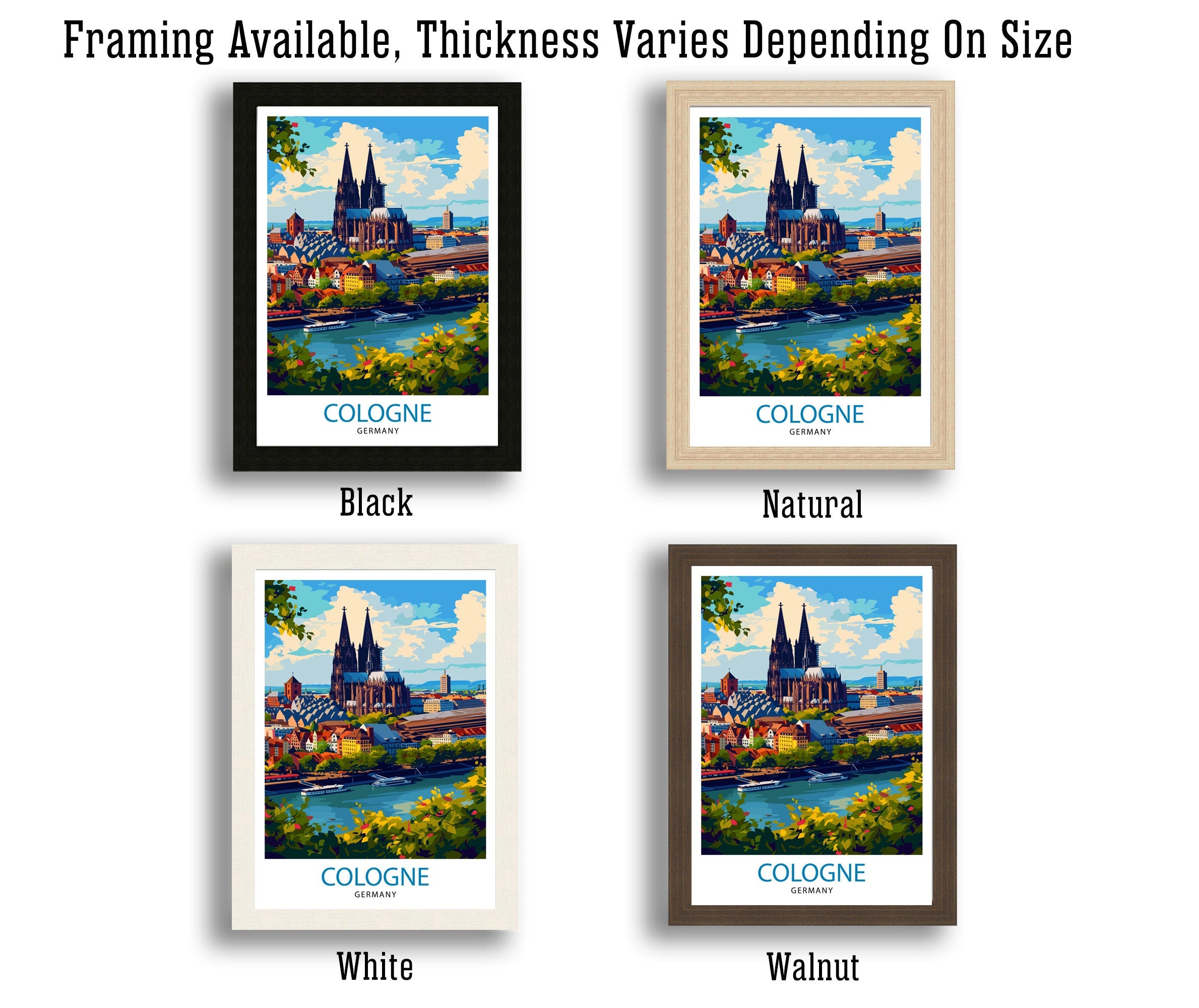 Cologne Germany Travel Print , Cologne Wall Decor, Cologne Home Living Decor, Cologne Illustration Travel Poster, Gift for Cologne, Germany