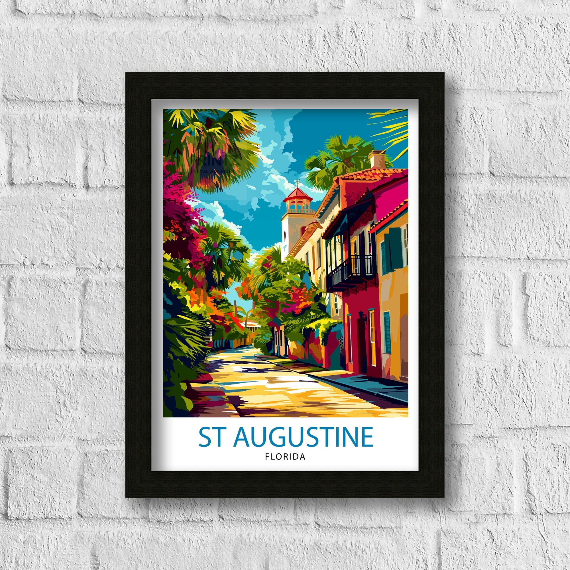 St Augustine Florida Travel Poster St Augustine Wall Decor St Augustine Print| Florida Travel Print St Augustine Art Print St Augustine