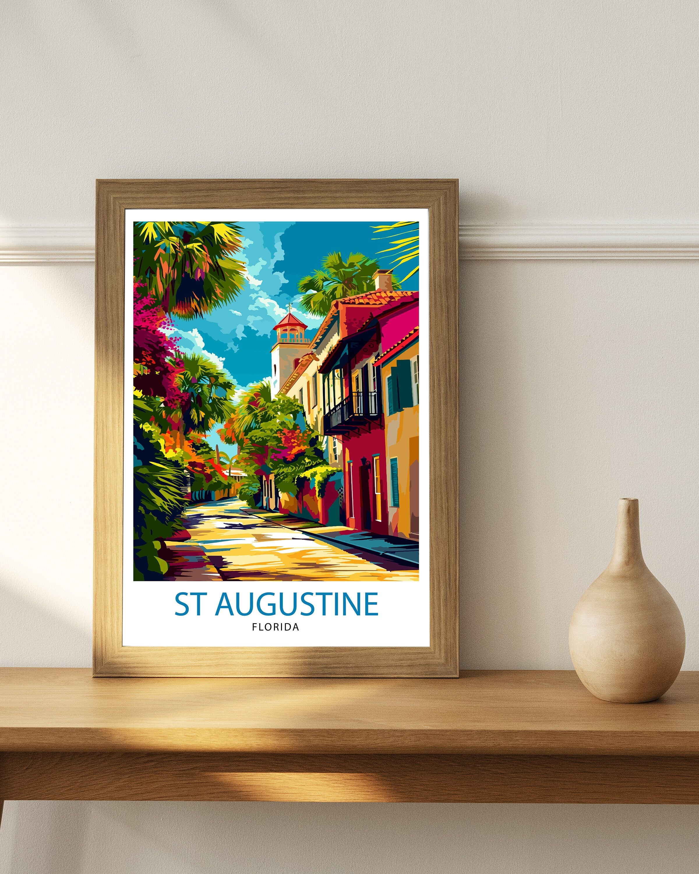St Augustine Florida Travel Poster St Augustine Wall Decor St Augustine Print| Florida Travel Print St Augustine Art Print St Augustine