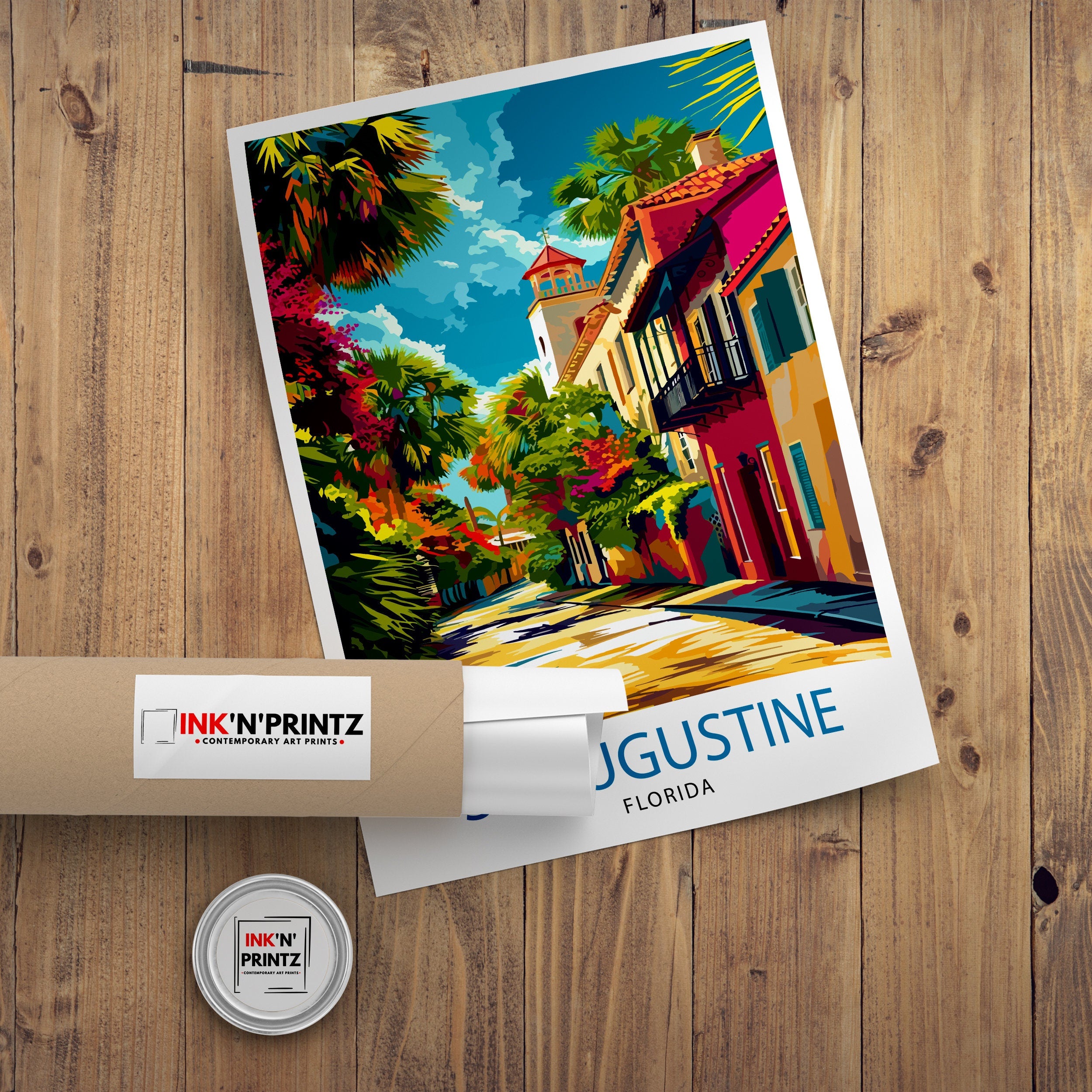 St Augustine Florida Travel Poster St Augustine Wall Decor St Augustine Print| Florida Travel Print St Augustine Art Print St Augustine