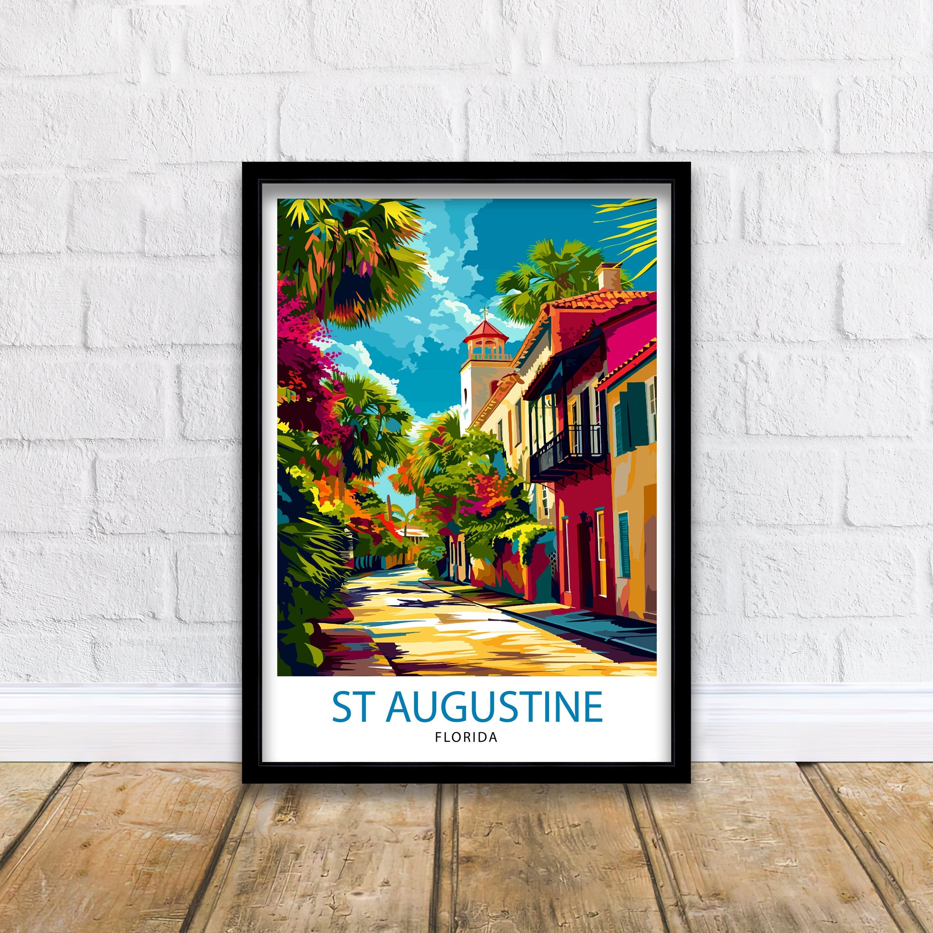 St Augustine Florida Travel Poster St Augustine Wall Decor St Augustine Print| Florida Travel Print St Augustine Art Print St Augustine