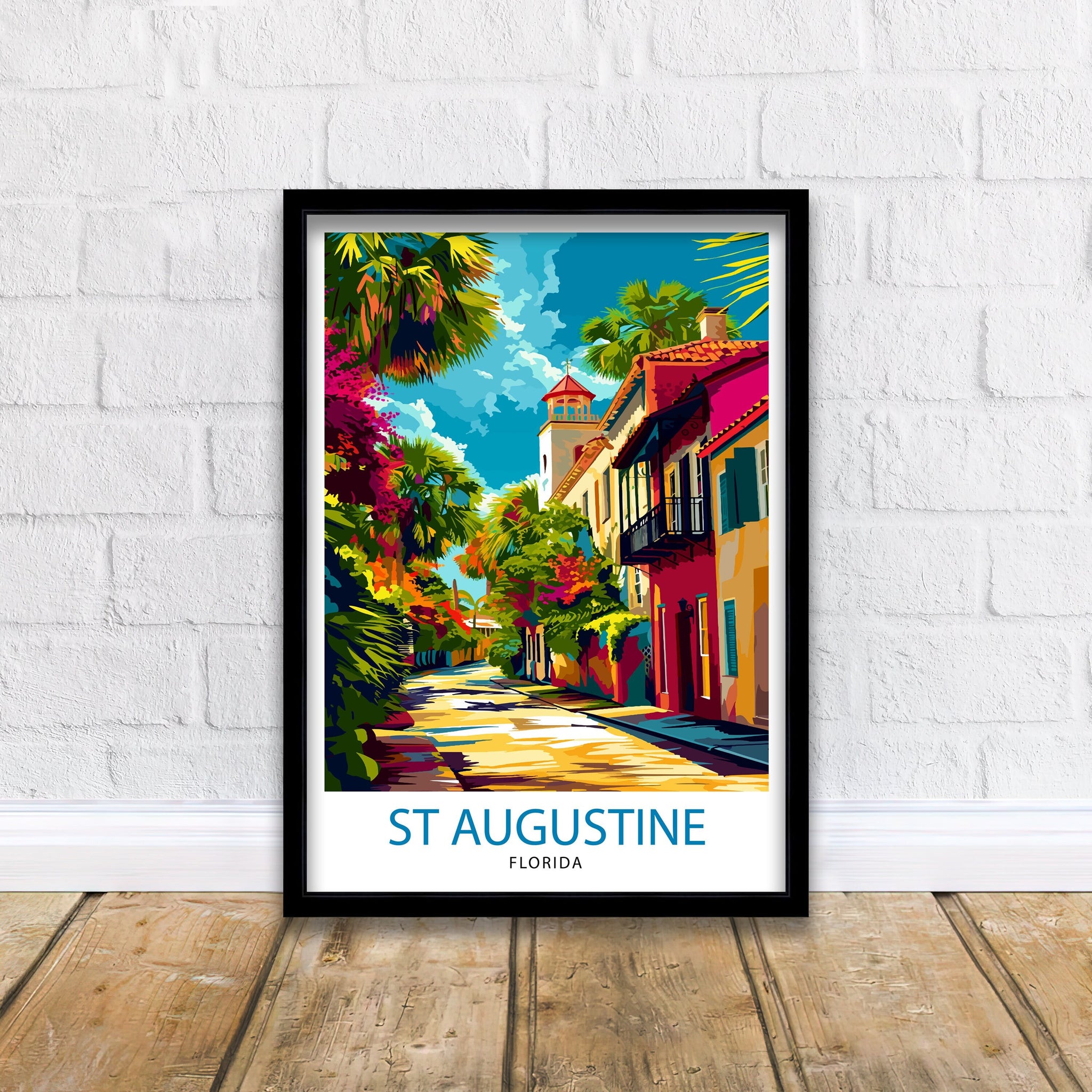 St Augustine Florida Travel Poster St Augustine Wall Decor St Augustine Print| Florida Travel Print St Augustine Art Print St Augustine
