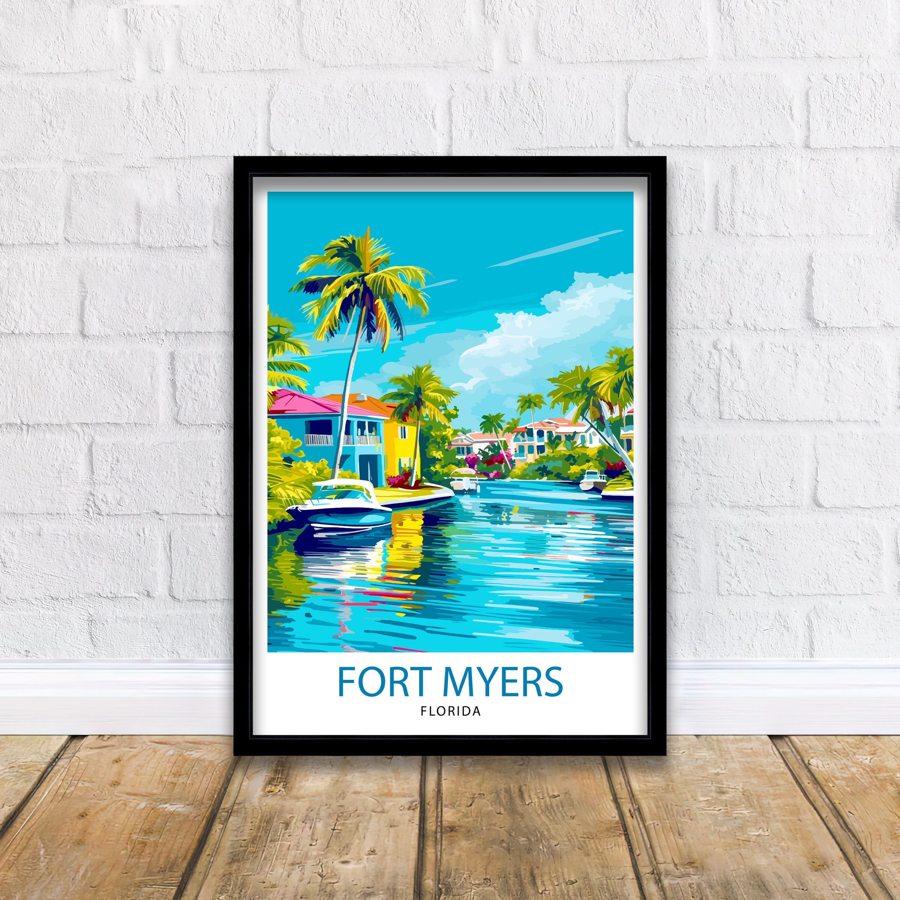 Fort Myers Beach Florida Travel Print| Florida Wall Decor Fort Myers Beach Poster Beach Travel Prints Florida Art Print Fort Myers Beach