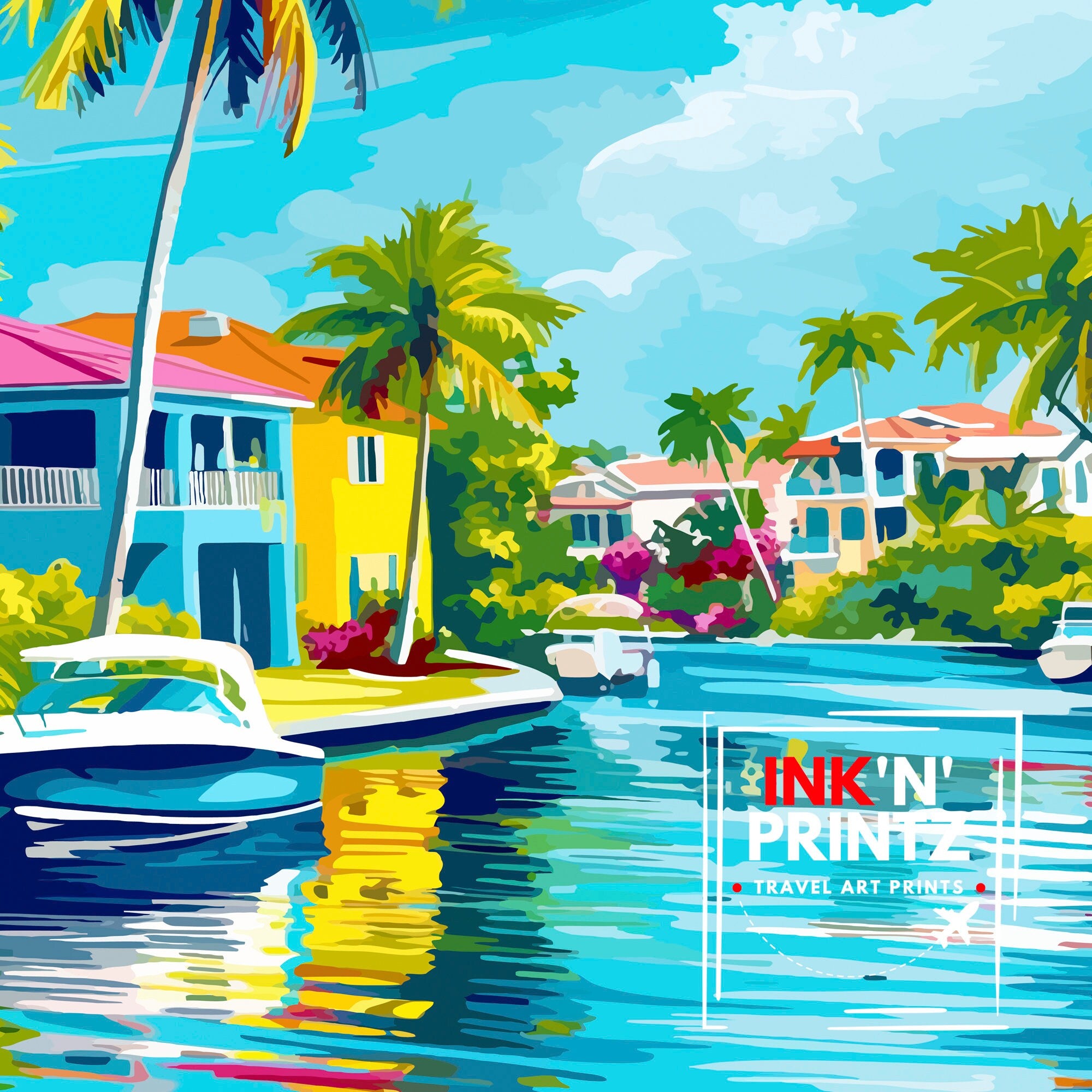 Fort Myers Beach Florida Travel Print| Florida Wall Decor Fort Myers Beach Poster Beach Travel Prints Florida Art Print Fort Myers Beach