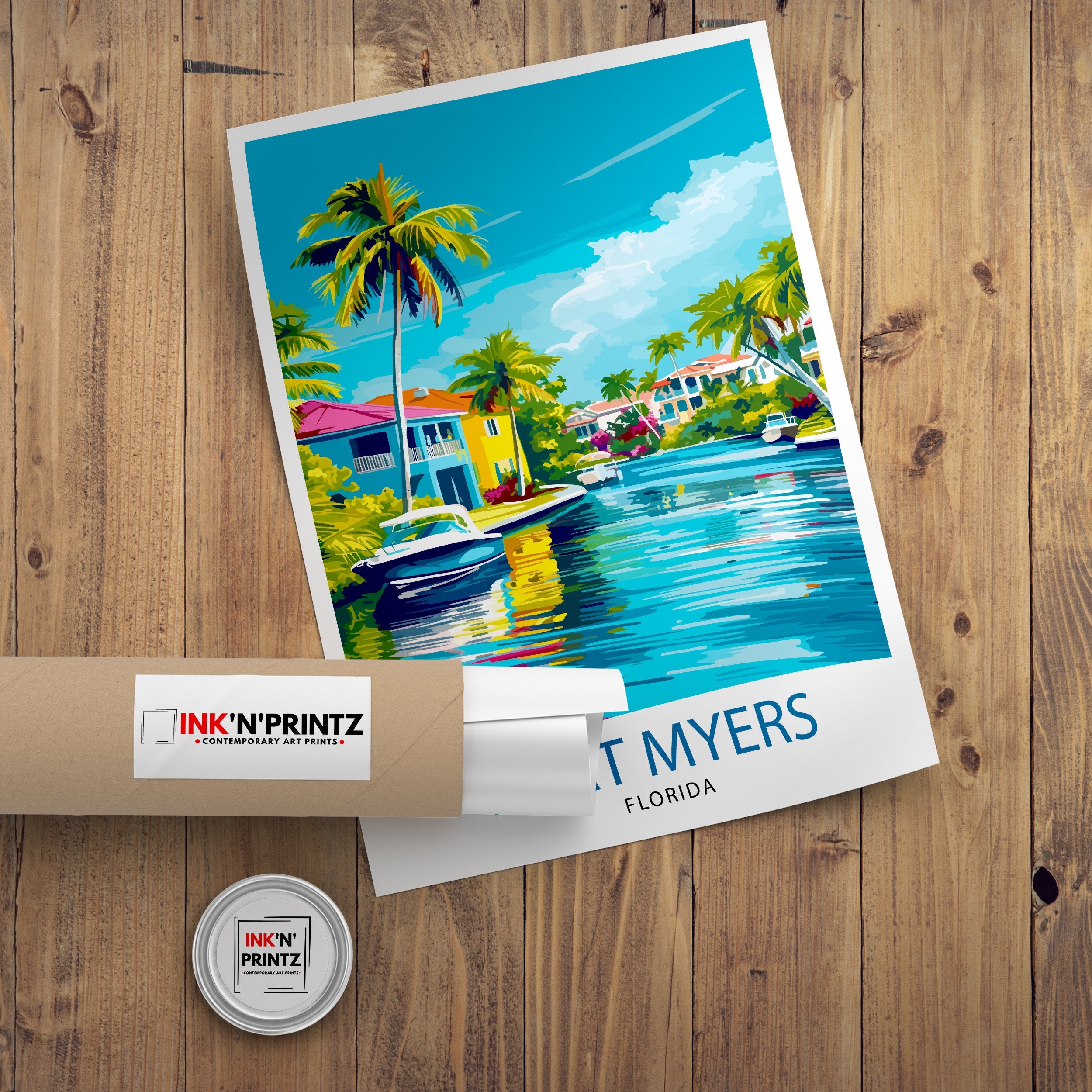 Fort Myers Beach Florida Travel Print| Florida Wall Decor Fort Myers Beach Poster Beach Travel Prints Florida Art Print Fort Myers Beach