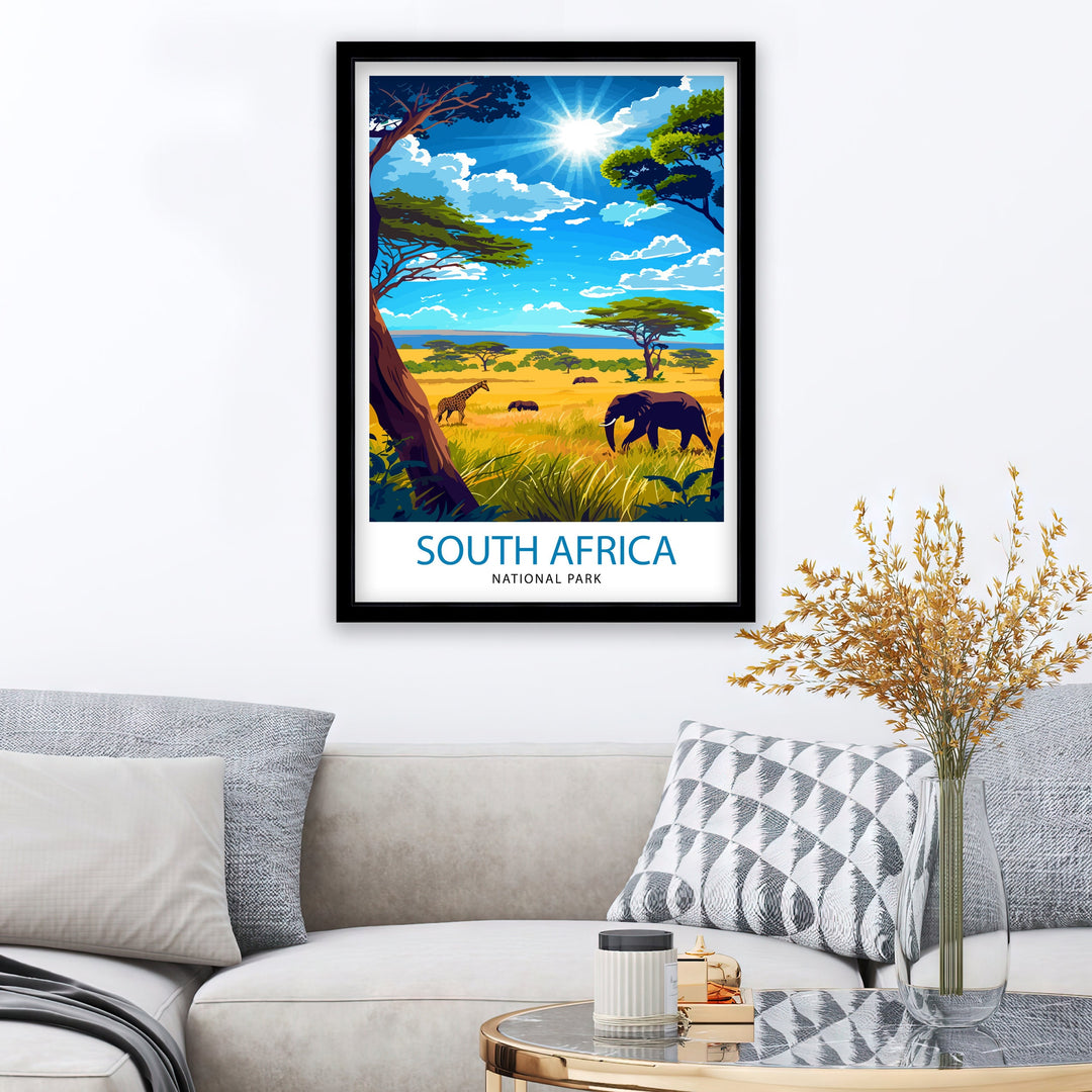 South Africa National Park Poster African Wildlife Art Safari Landscape Poster Kruger Park