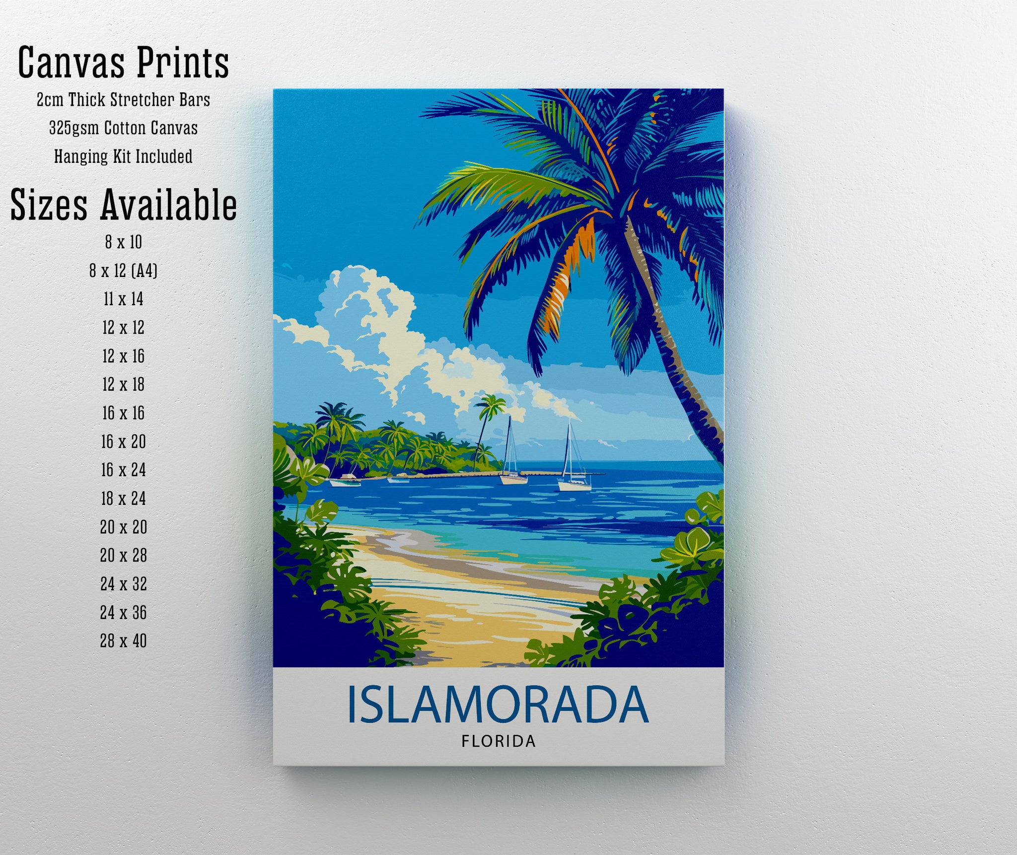 Islamorada Florida Print| Village of Islands Art Florida Keys Poster Tropical Paradise Wall Decor Coastal Escape Artwork