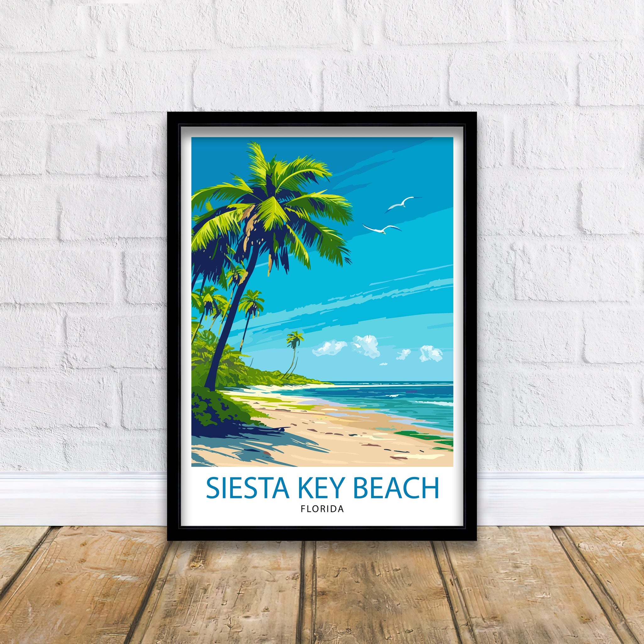 Key Largo Florida Print| Gateway to the Keys Art Coral Reef Poster Tropical Paradise Wall Decor Florida Keys Illustration Island Escape