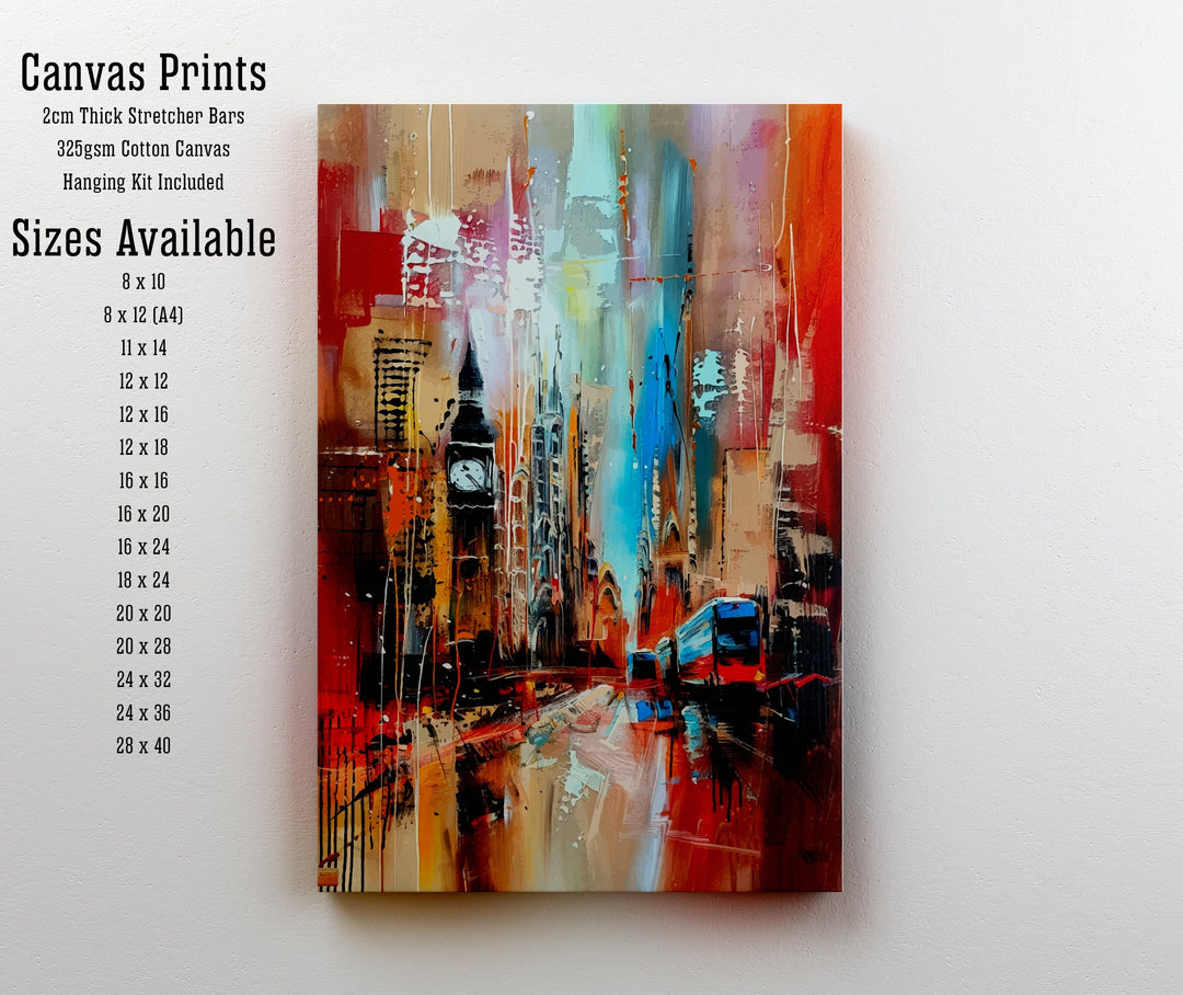 Abstract London Art Poster Modern Cityscape Interpretation Colorful London Skyline Contemporary UK Capital