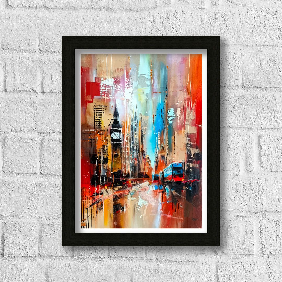 Abstract London Art Poster Modern Cityscape Interpretation Colorful London Skyline Contemporary UK Capital