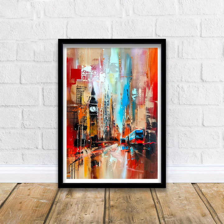 Abstract London Art Poster Modern Cityscape Interpretation Colorful London Skyline Contemporary UK Capital